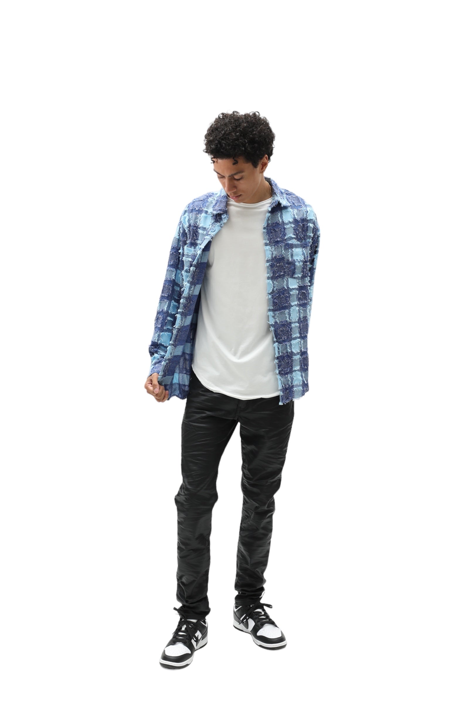 Loose Thread Flannel Blue Plaid