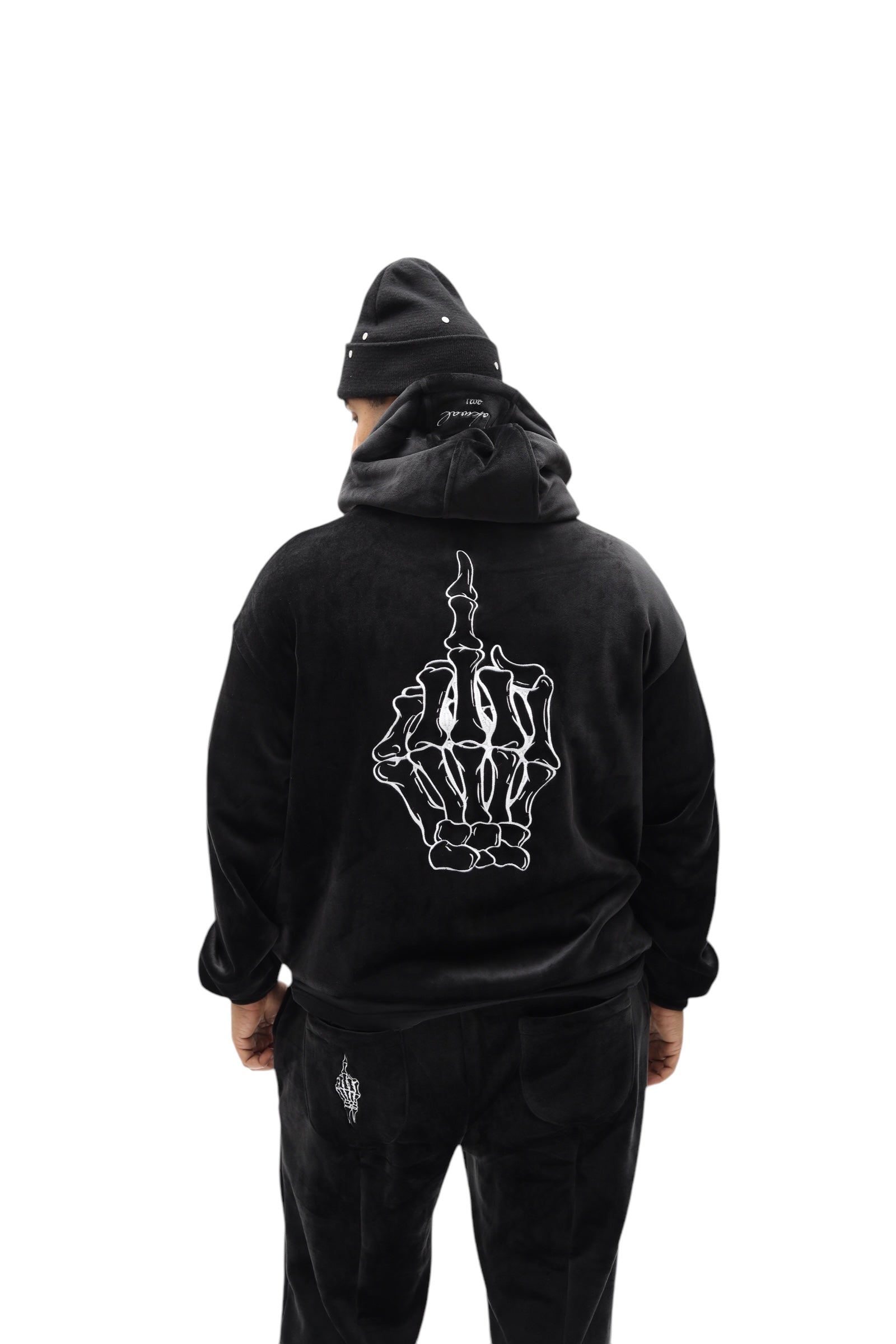 Velvet Middle Finger Hoodie