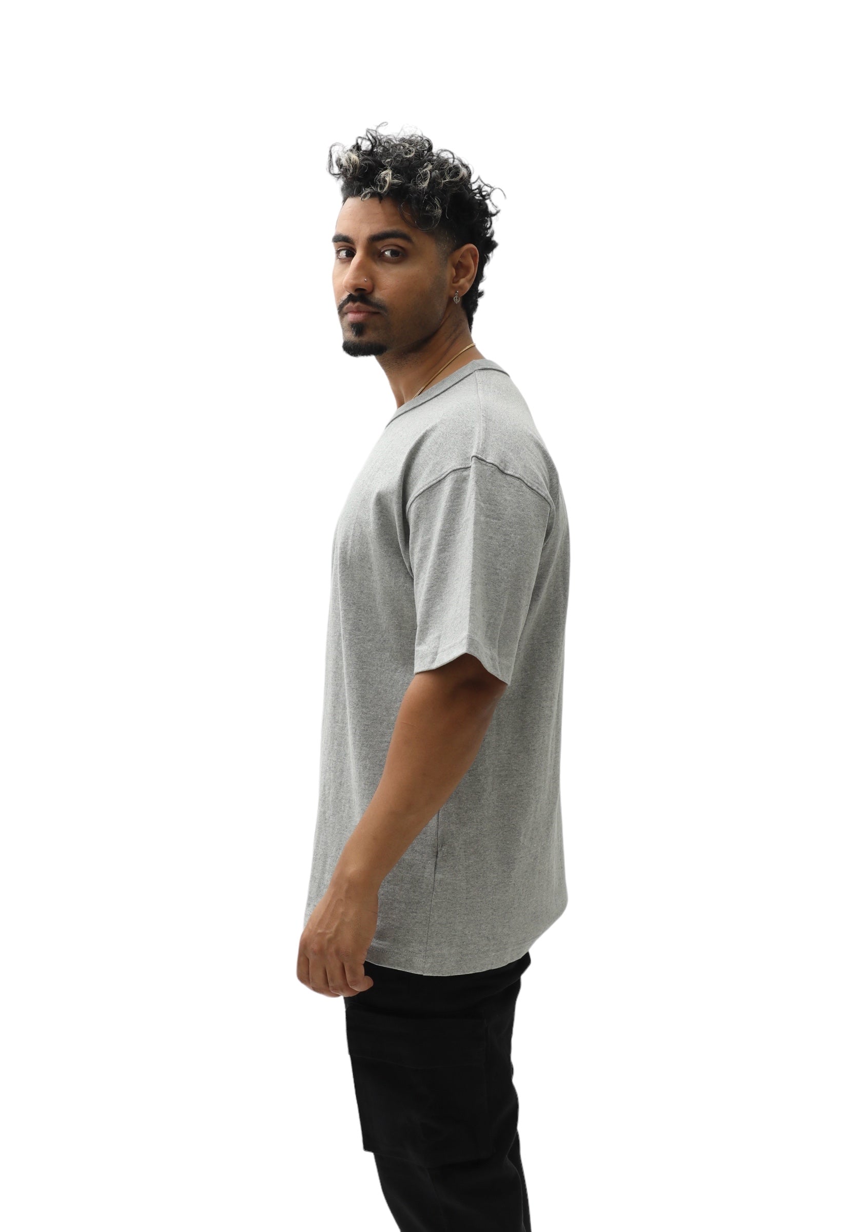 320 Reverse Collar Heavy Cotton T-Shirt - Grey