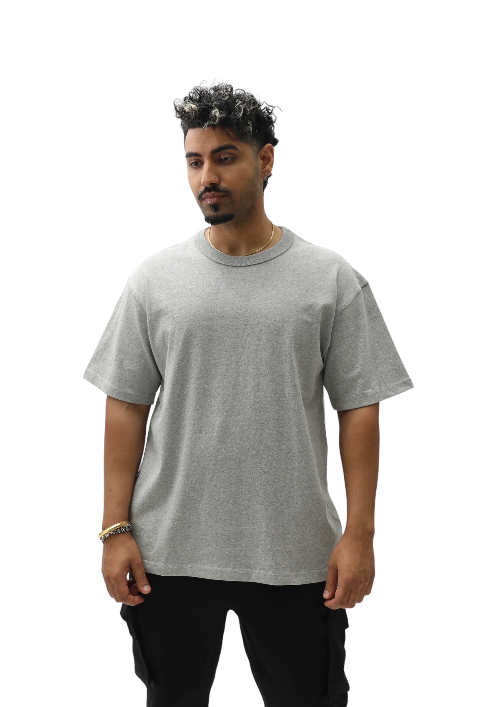 320 Reverse Collar Heavy Cotton T-Shirt - Grey