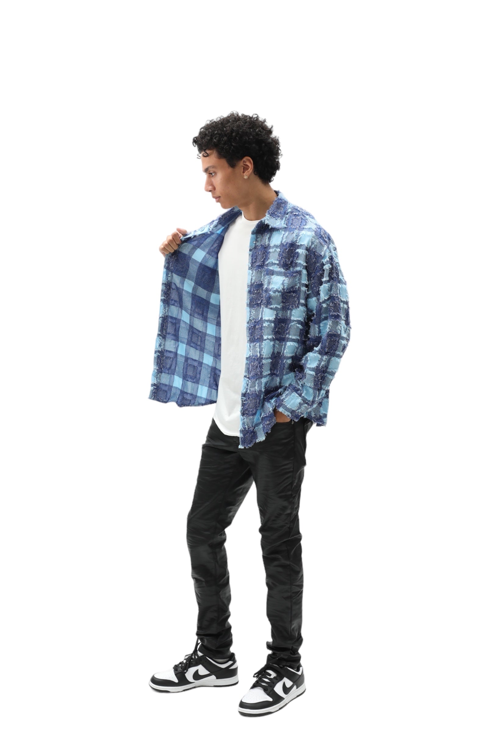 Loose Thread Flannel Blue Plaid