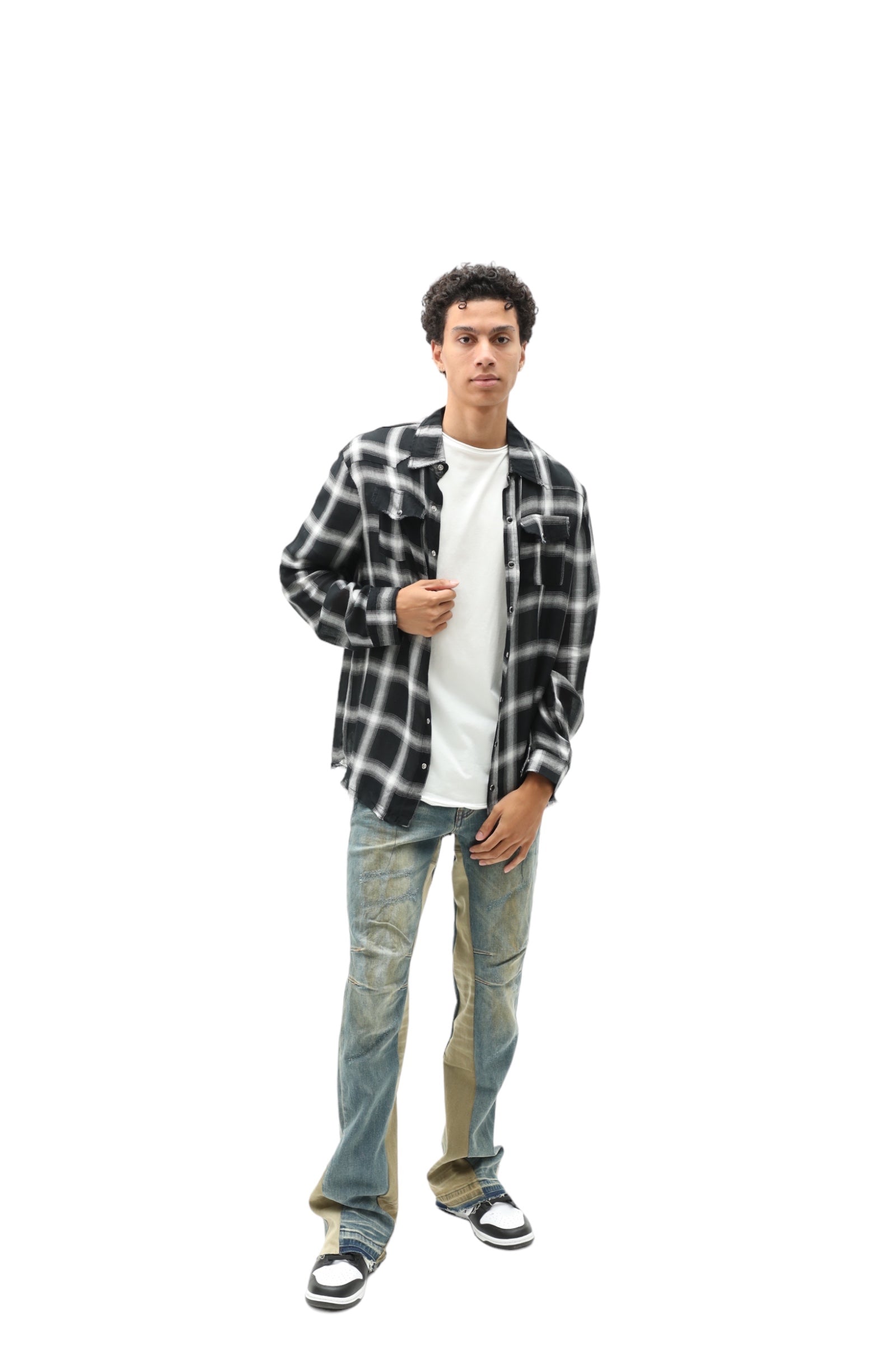 Soft Cotton Plaid Flannel Black/White