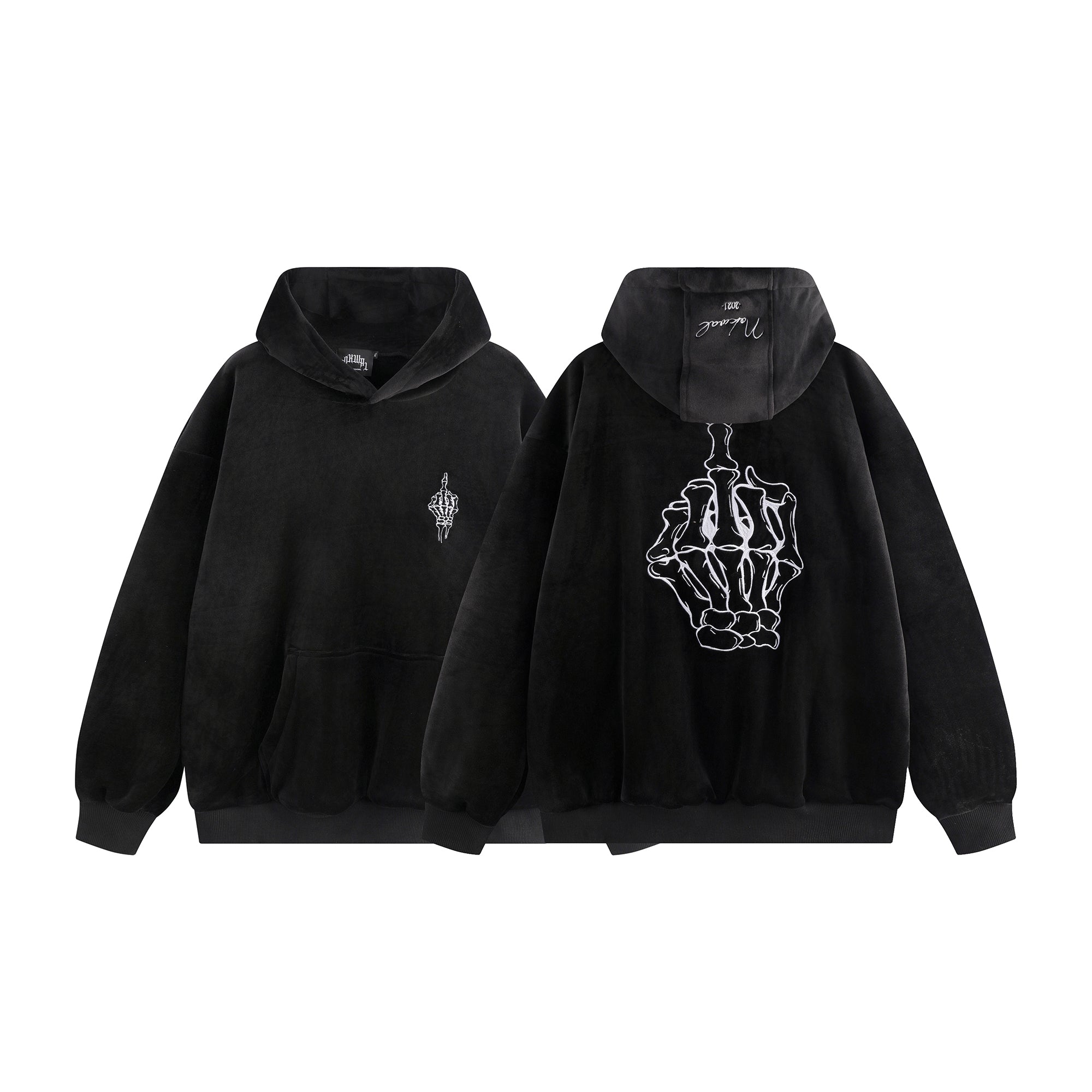 Velvet Middle Finger Hoodie