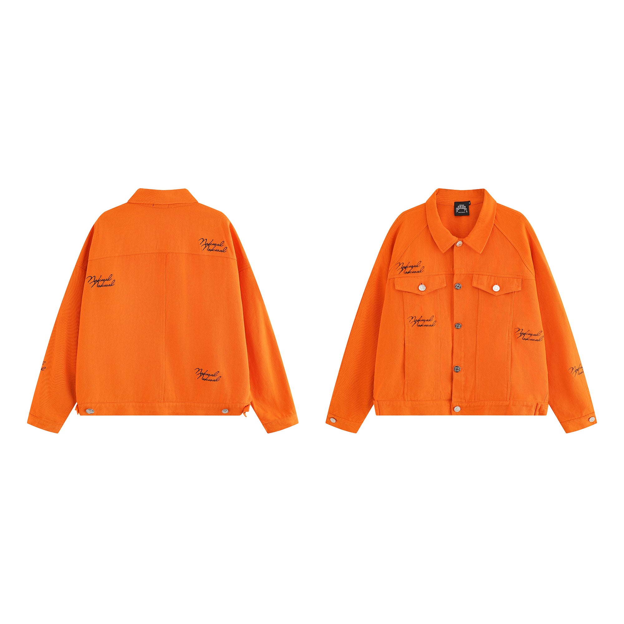 Double Logo Orange Trucker Denim Jacket