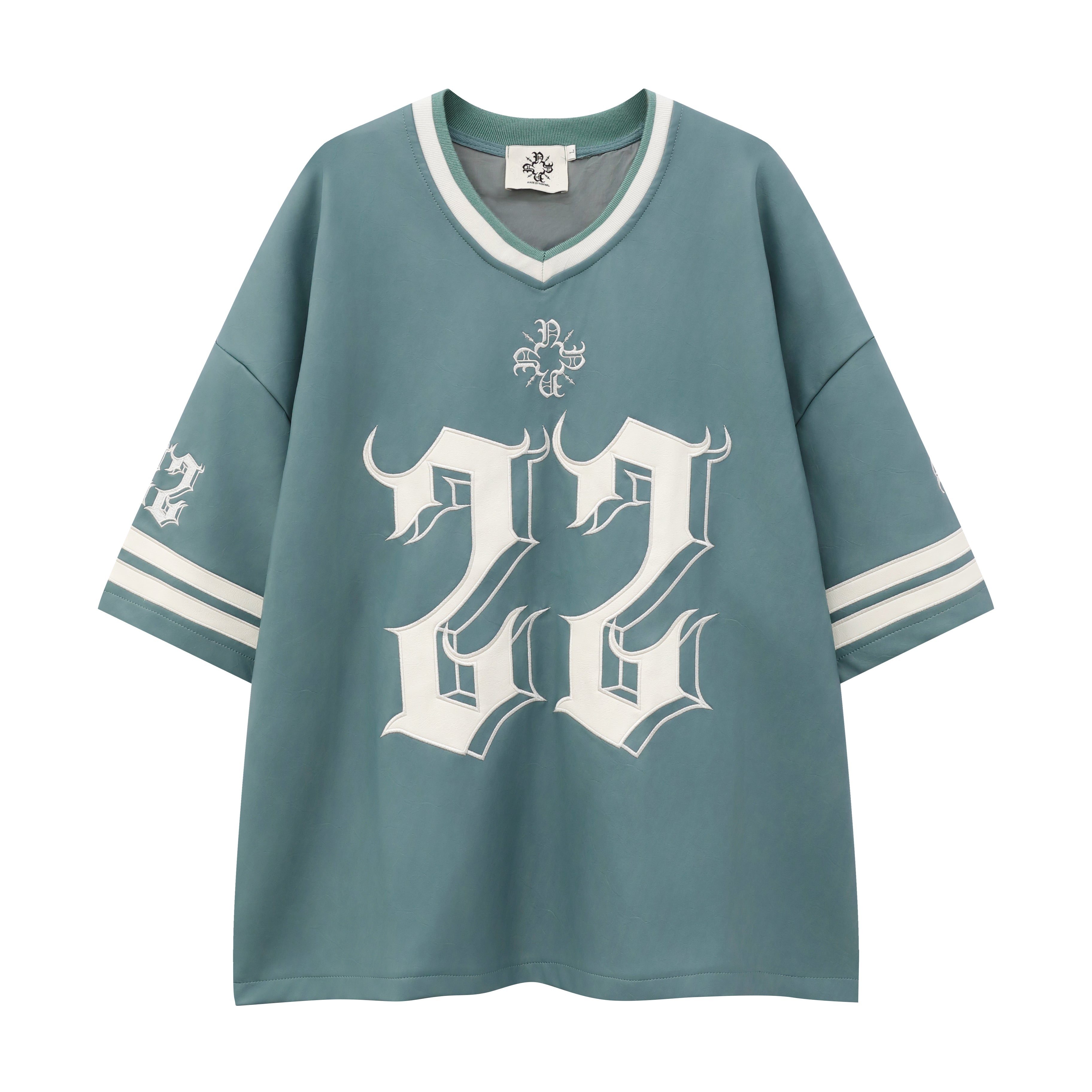 22 Leather Jersey - Washed Teal