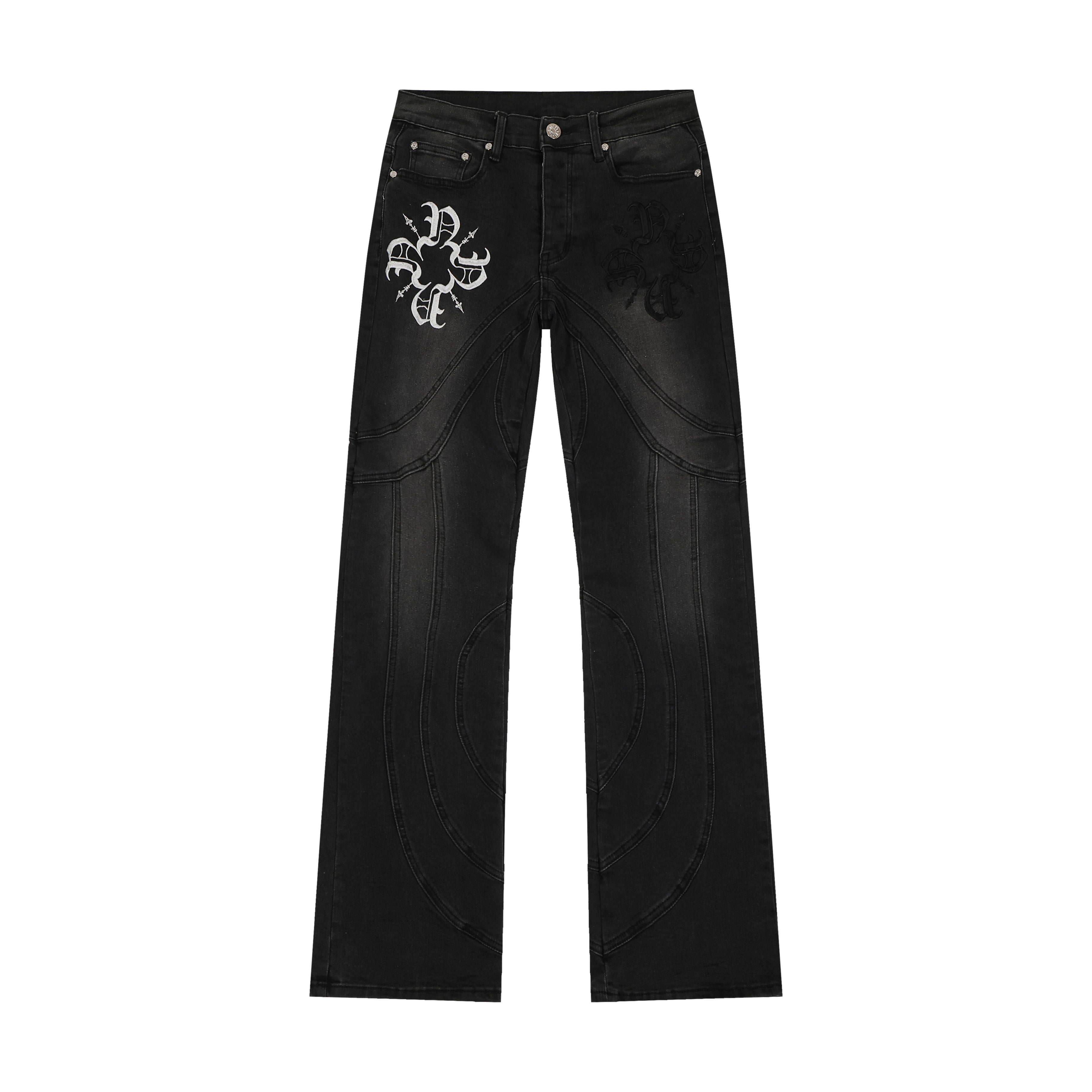 Monogram Faded Black Denim