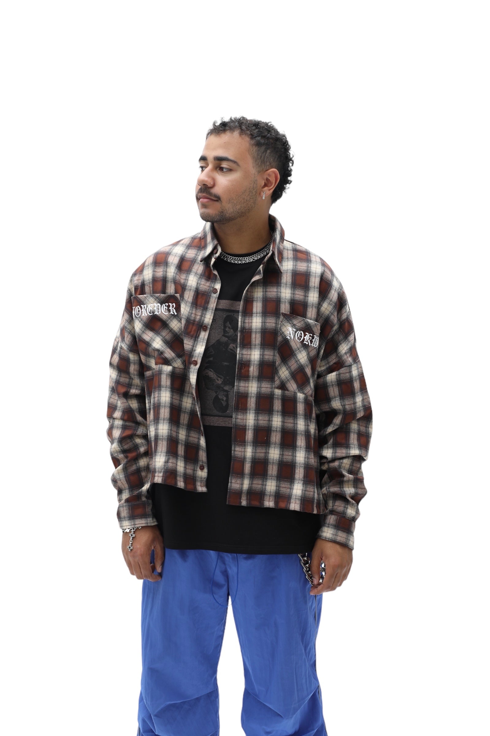 Oversized Cropped Flannel