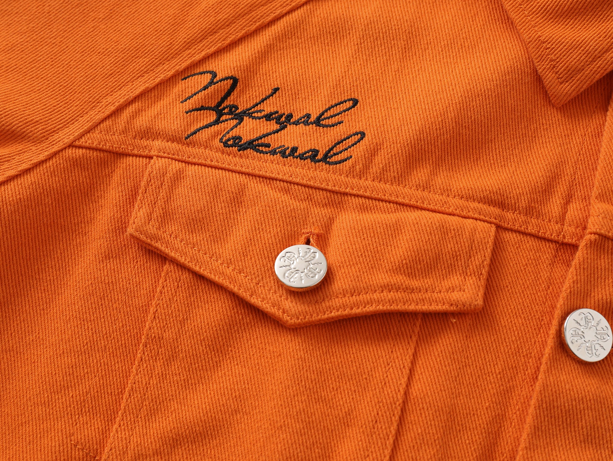 Double Logo Orange Trucker Denim Jacket