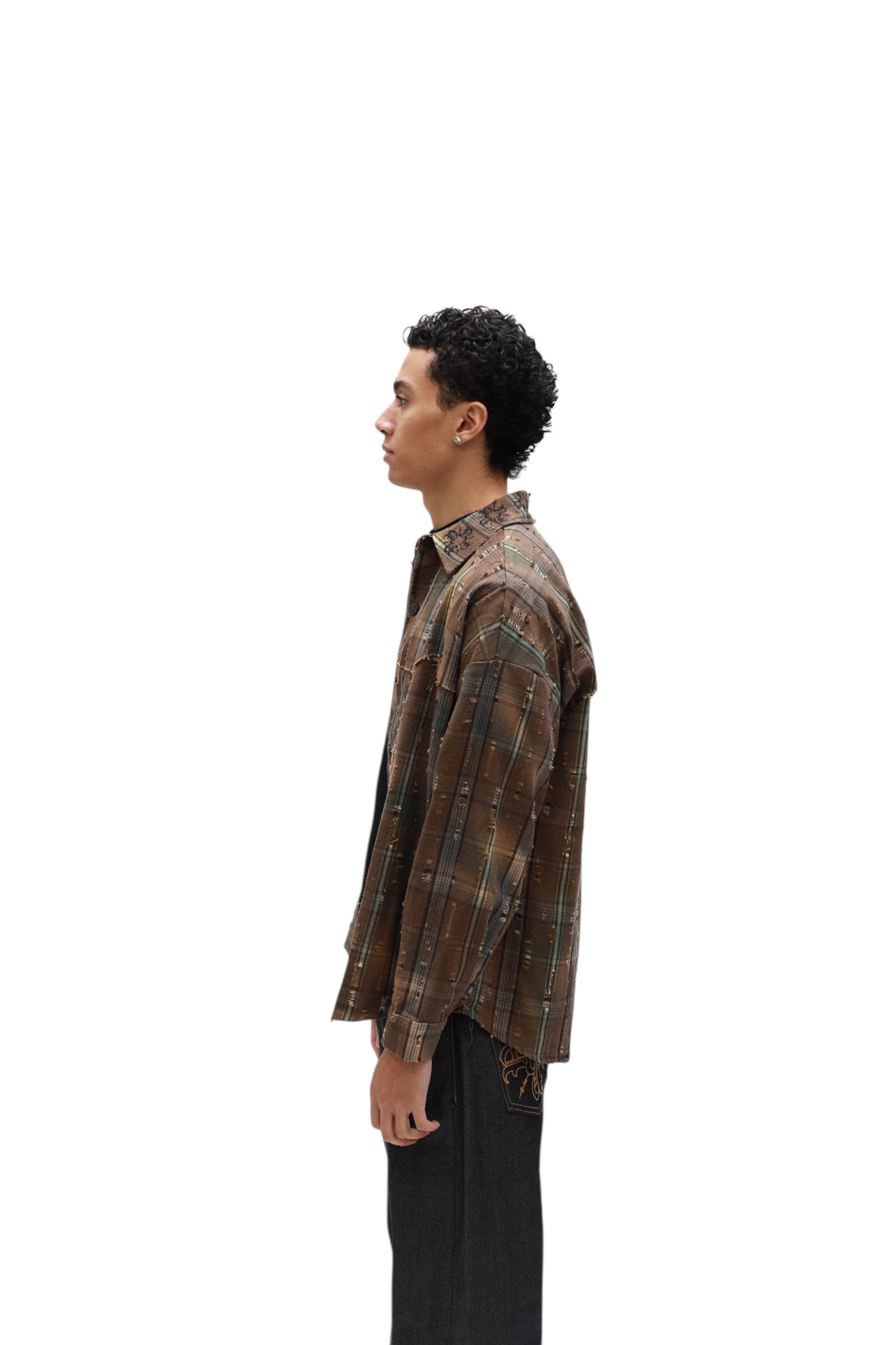 Distressed Brown Aged Flannel