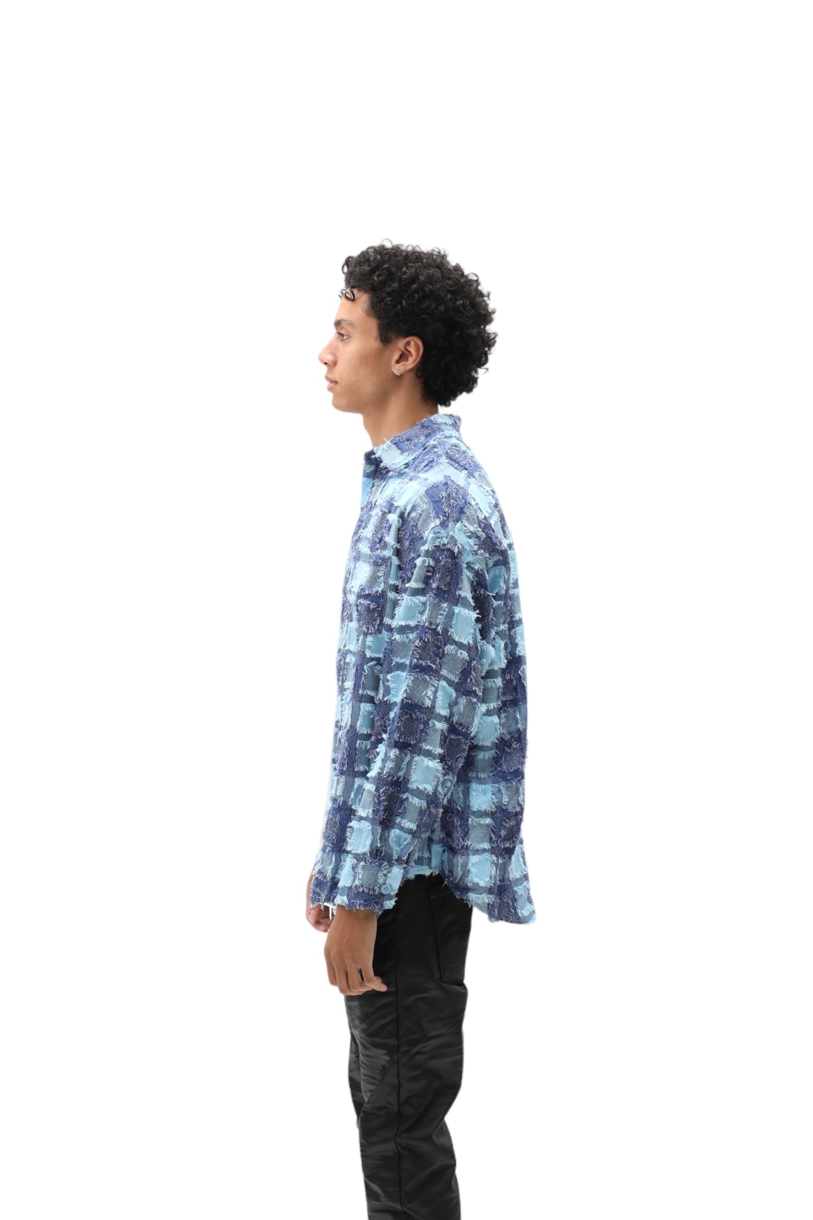 Loose Thread Flannel Blue Plaid