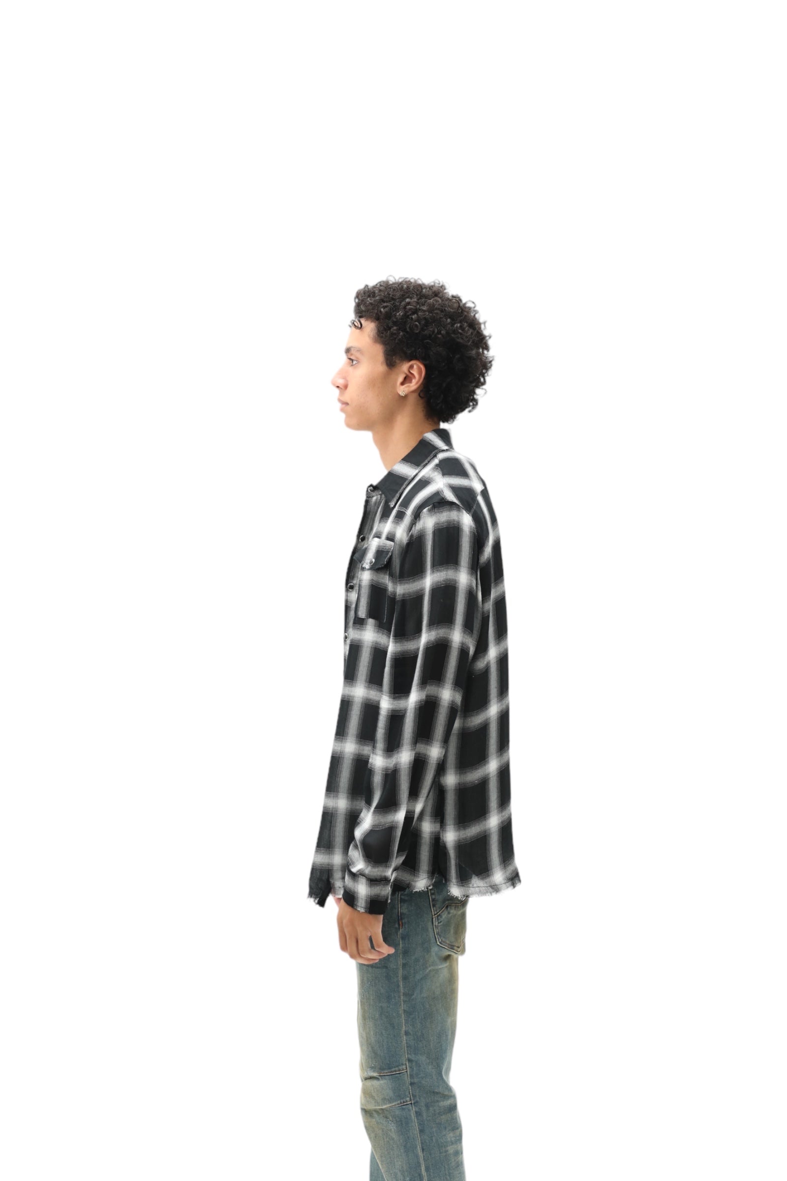 Soft Cotton Plaid Flannel Black/White