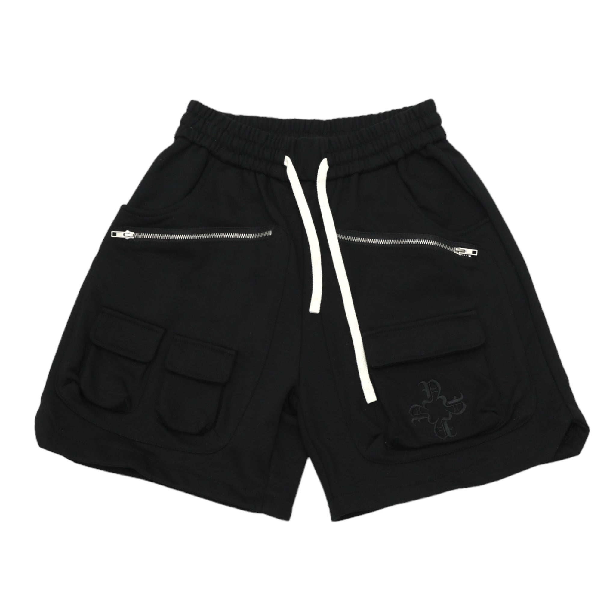 Black Utility Sweat Shorts