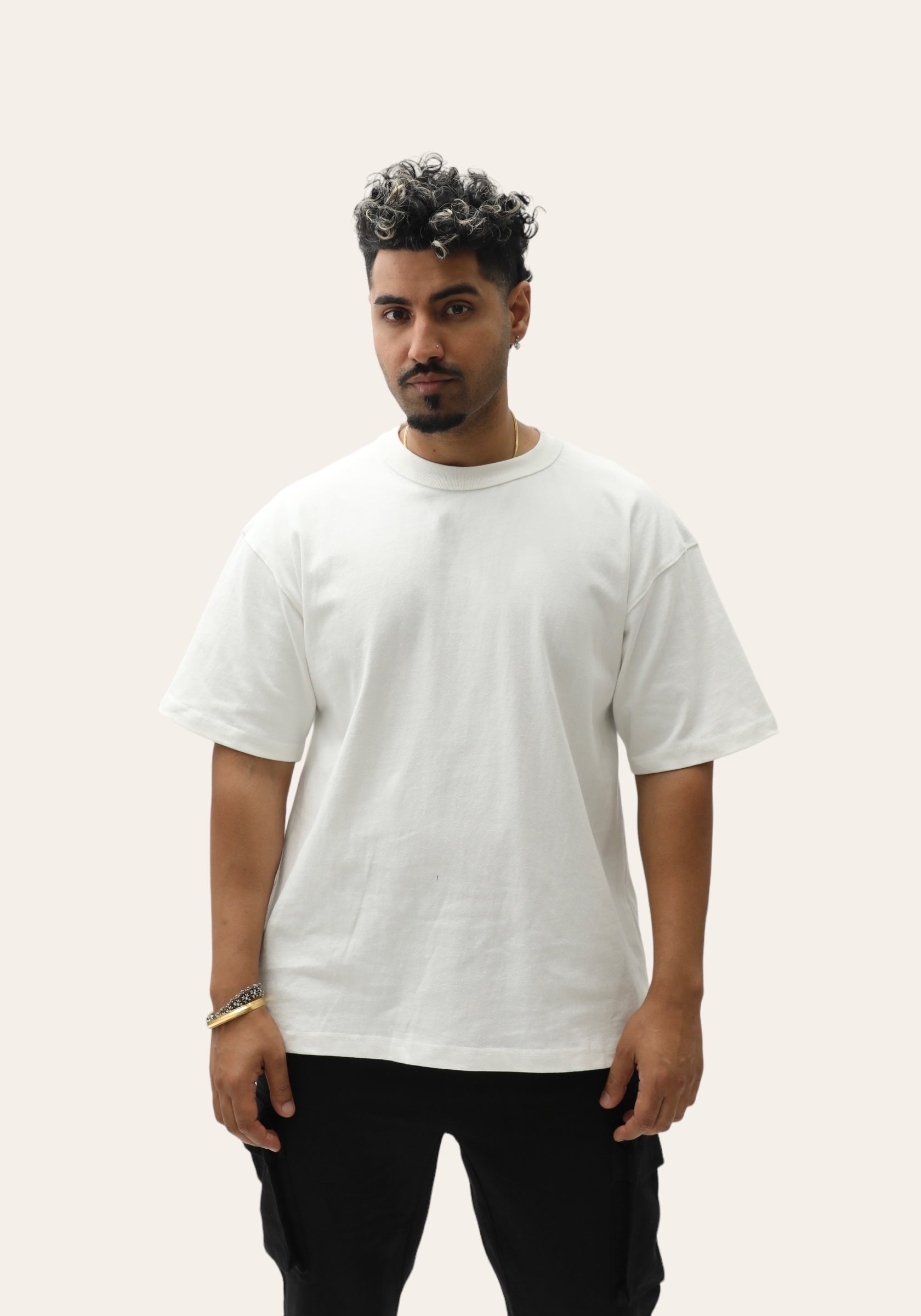 320 Reverse Collar Heavy Cotton T-Shirt - White