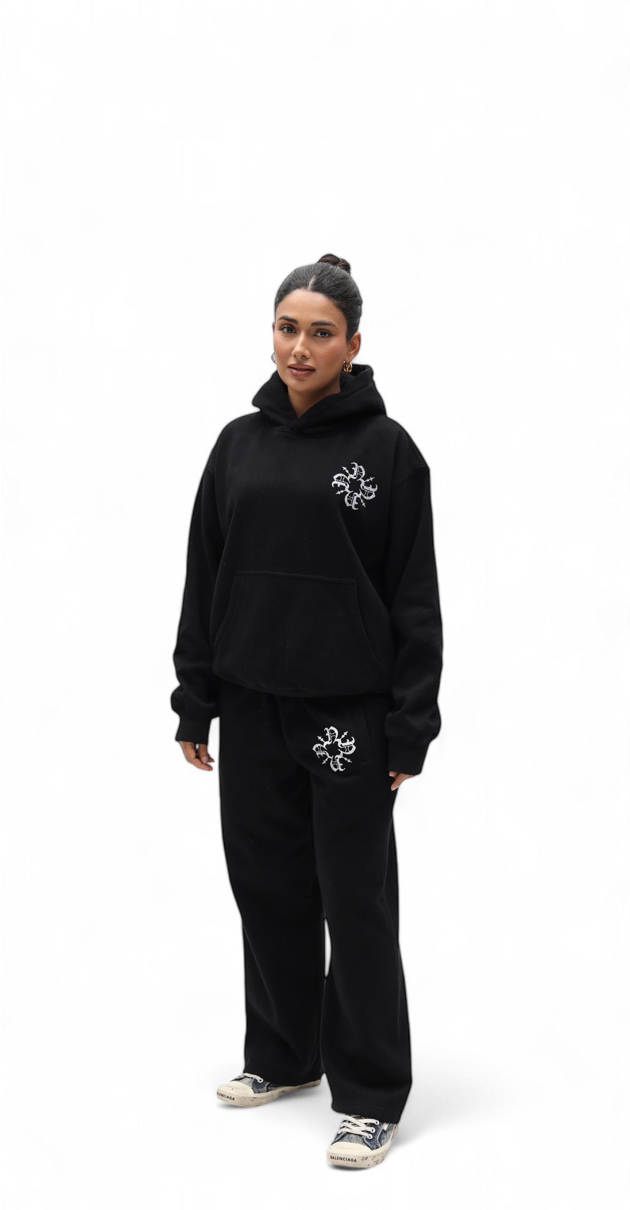 UNISEX Monogram Essential Straight Leg Sweats Black