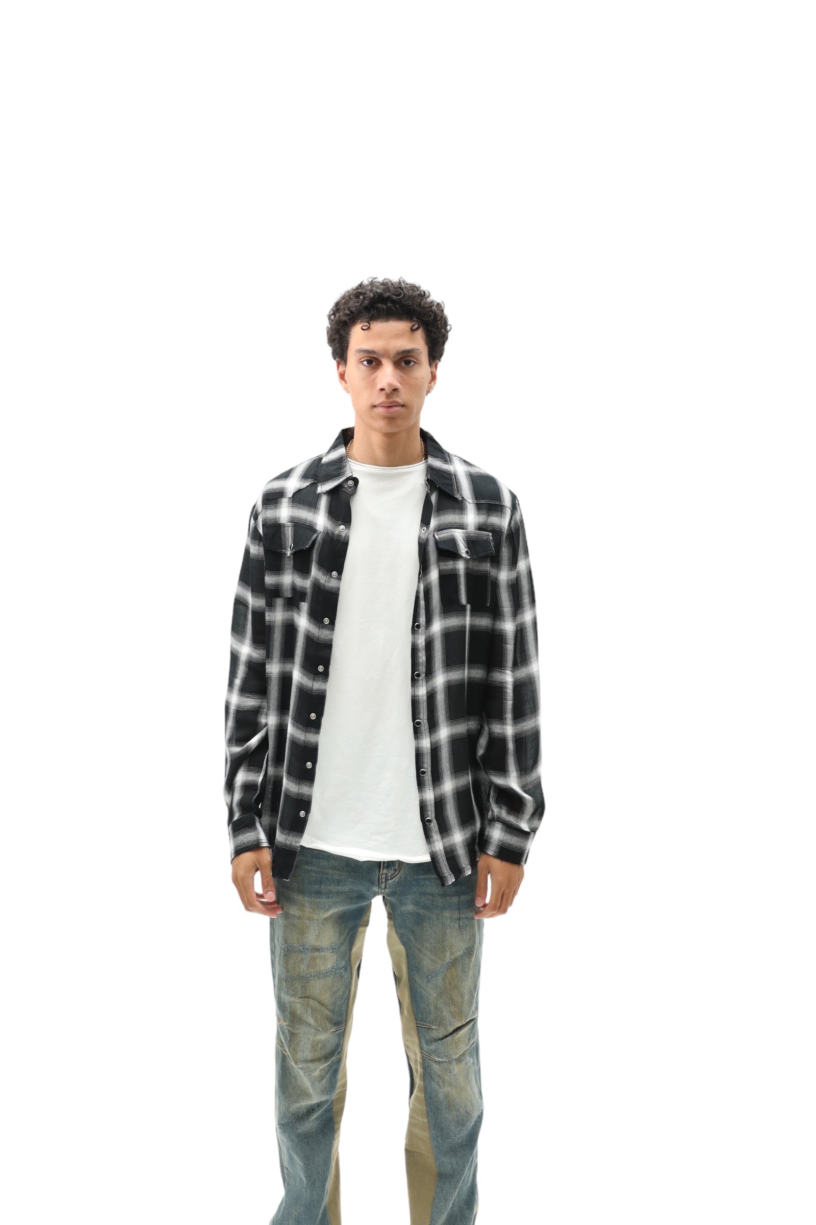 Soft Cotton Plaid Flannel Black/White