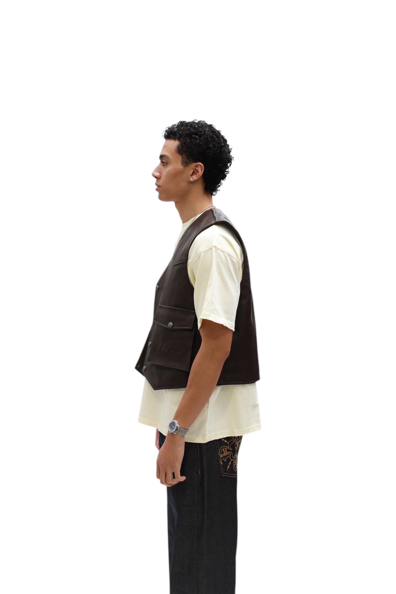Leather Vest – Brown