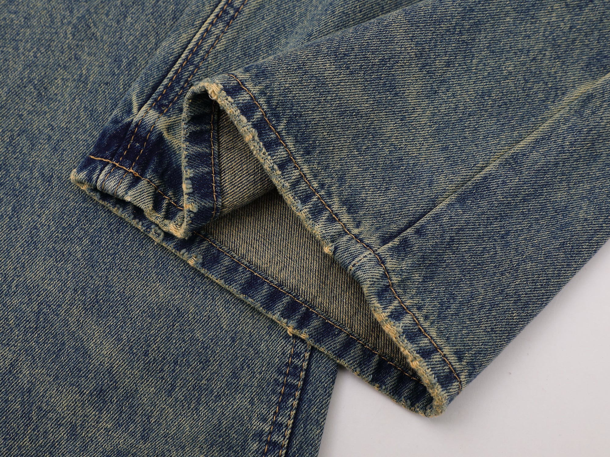 Blue Stone Washed Straight Leg Denim