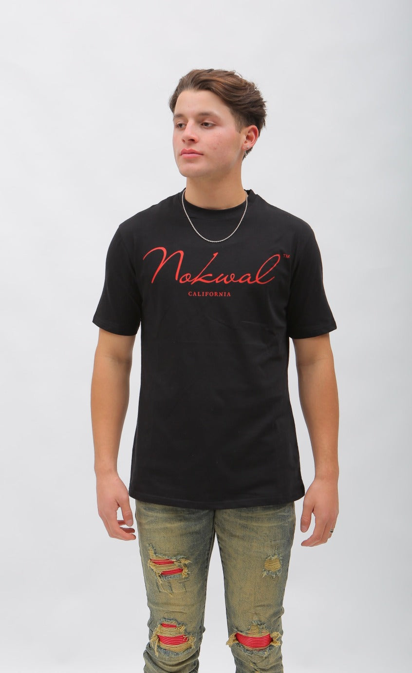 Black Diablo T Shirt W/Red Nokwal Signature