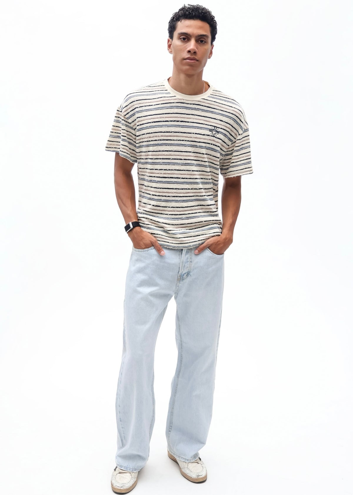 Vintage Horizon Loose Thread Stripe Tee
