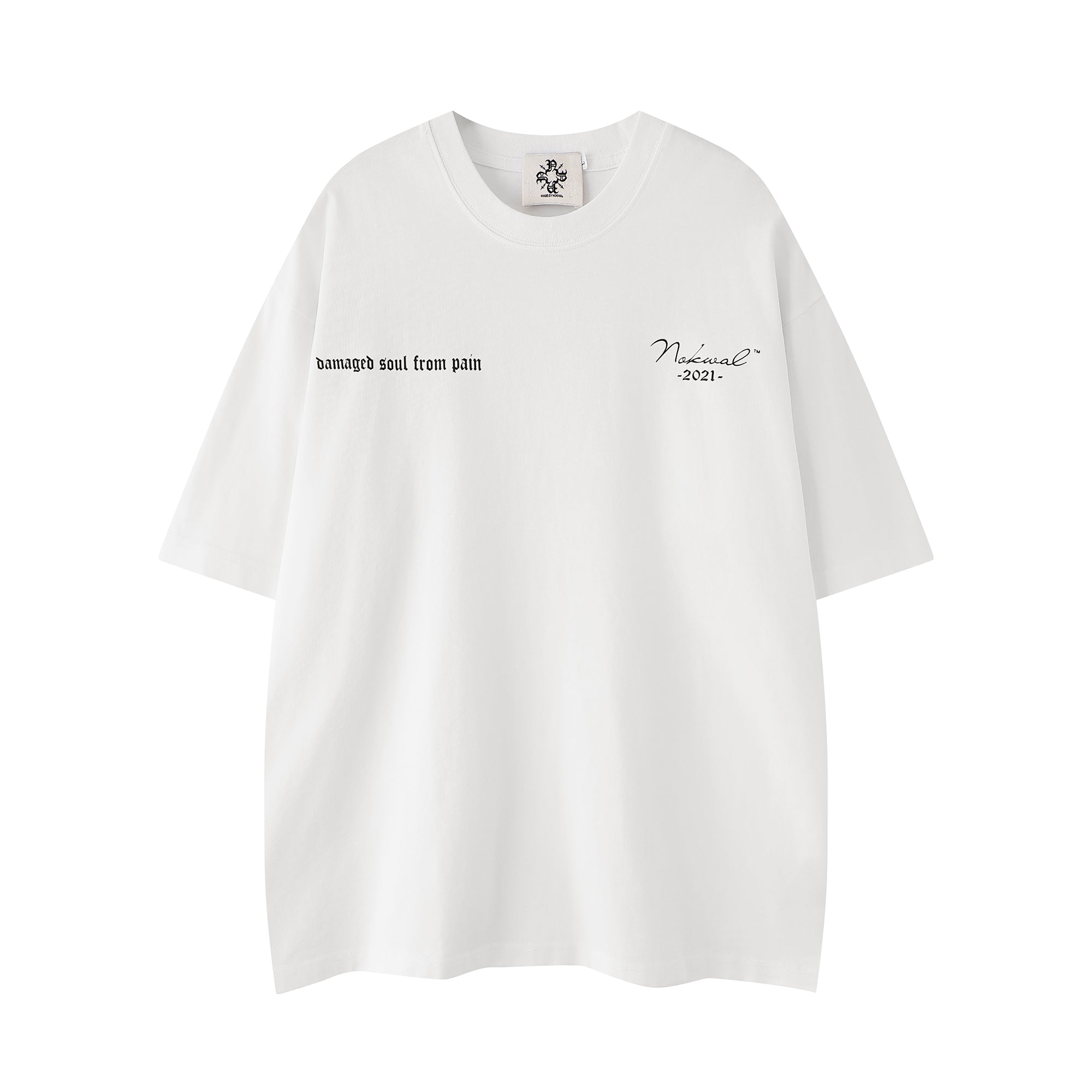 Oversized Damaged Soul Tee -White