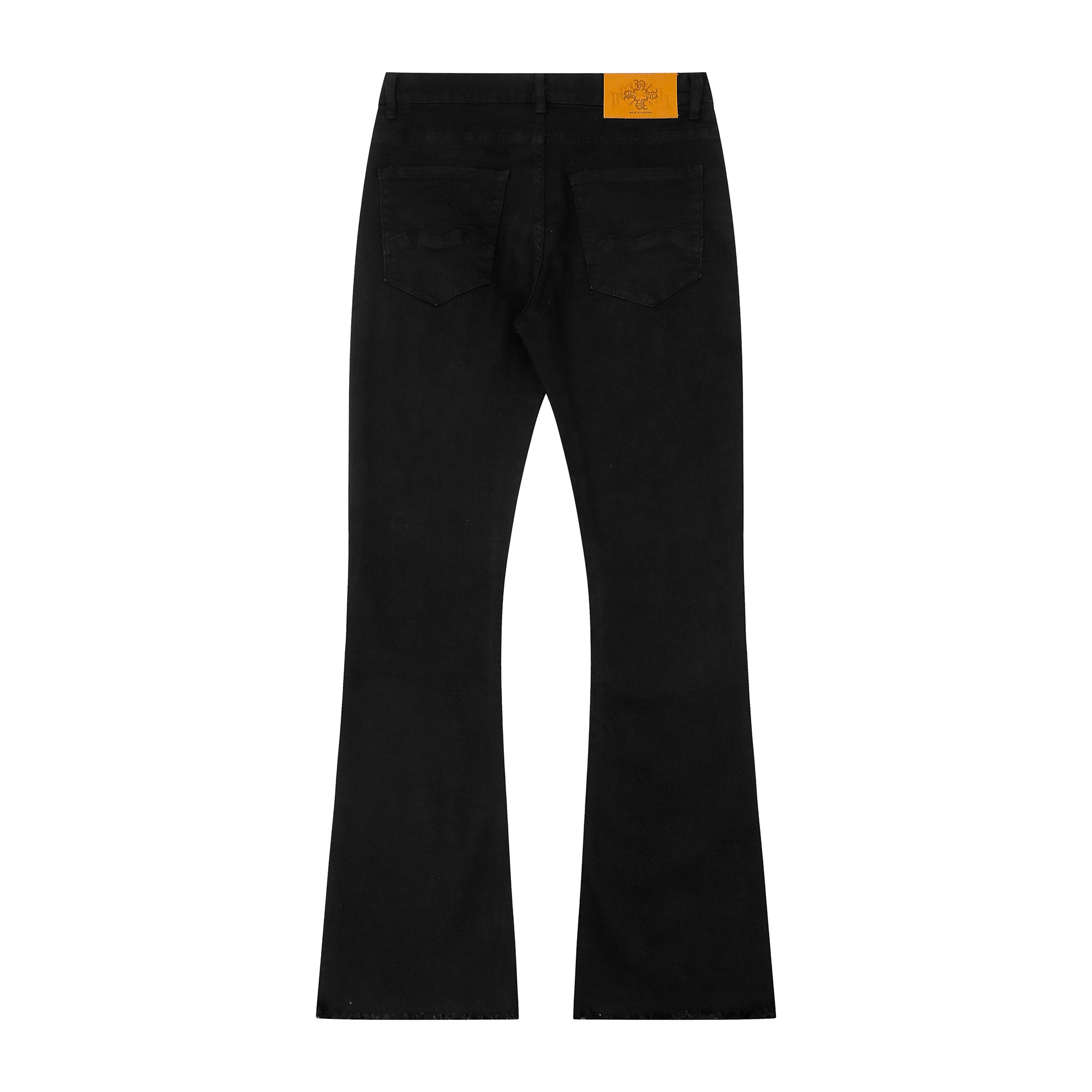 Classic Monogram Stacked Flare Black Denim