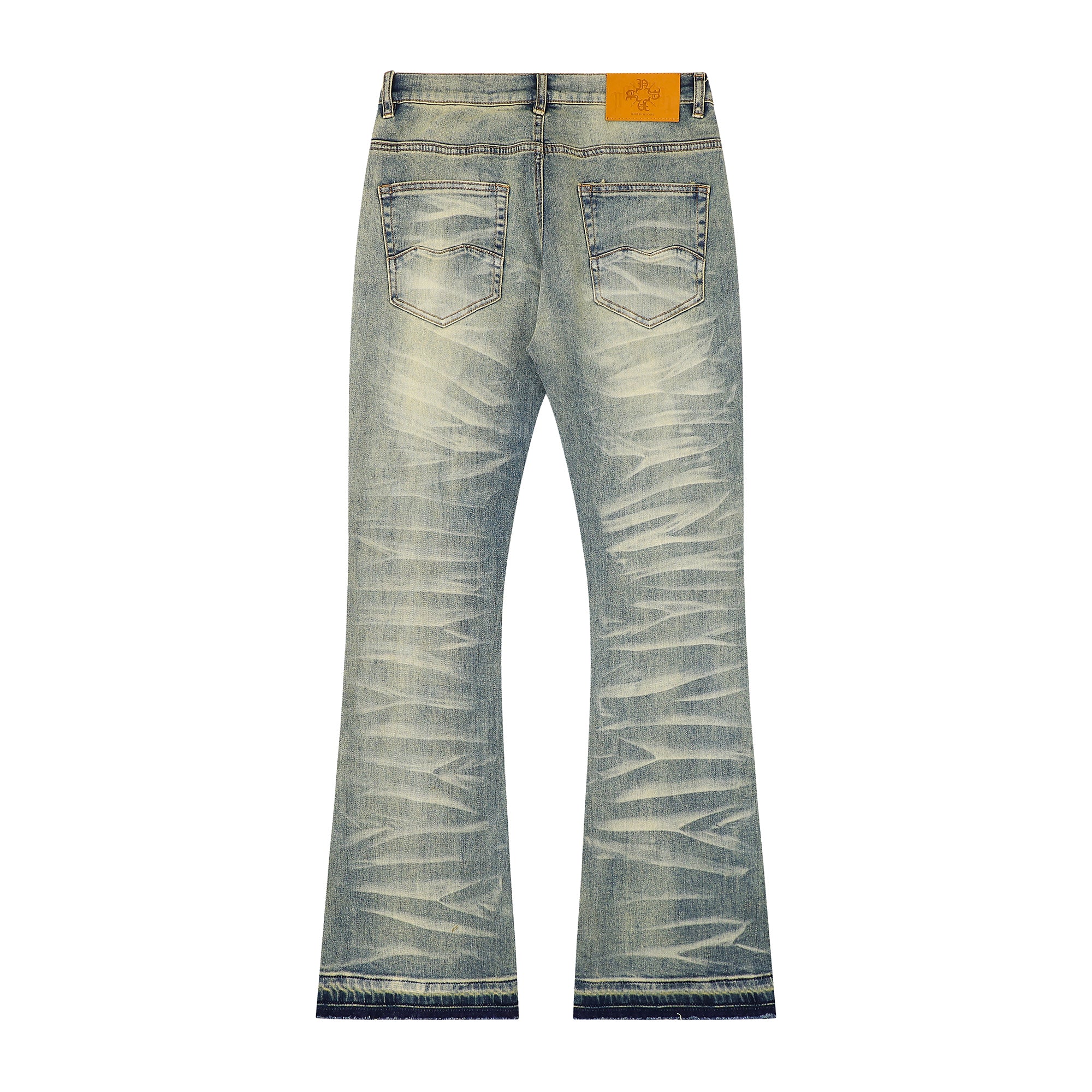 Classic Monogram Stacked Flare Blue Denim