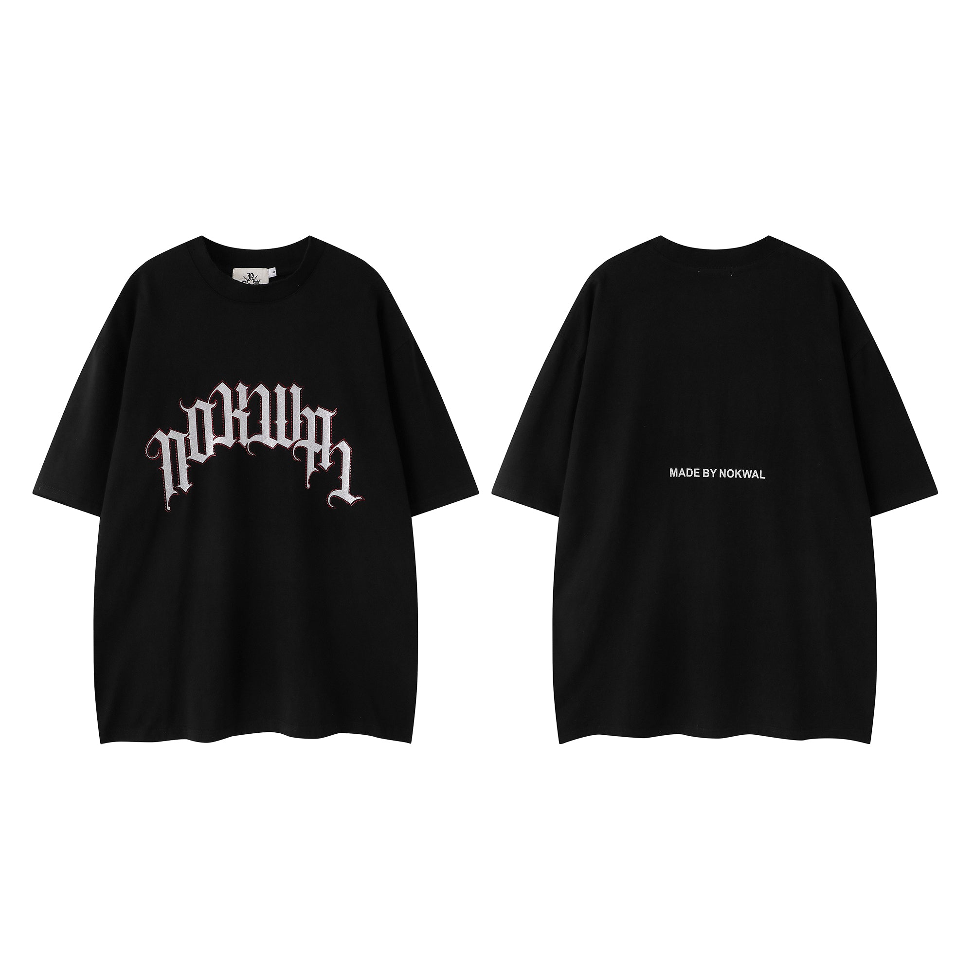 Rhinestone Arch Logo Tee -Jet Black