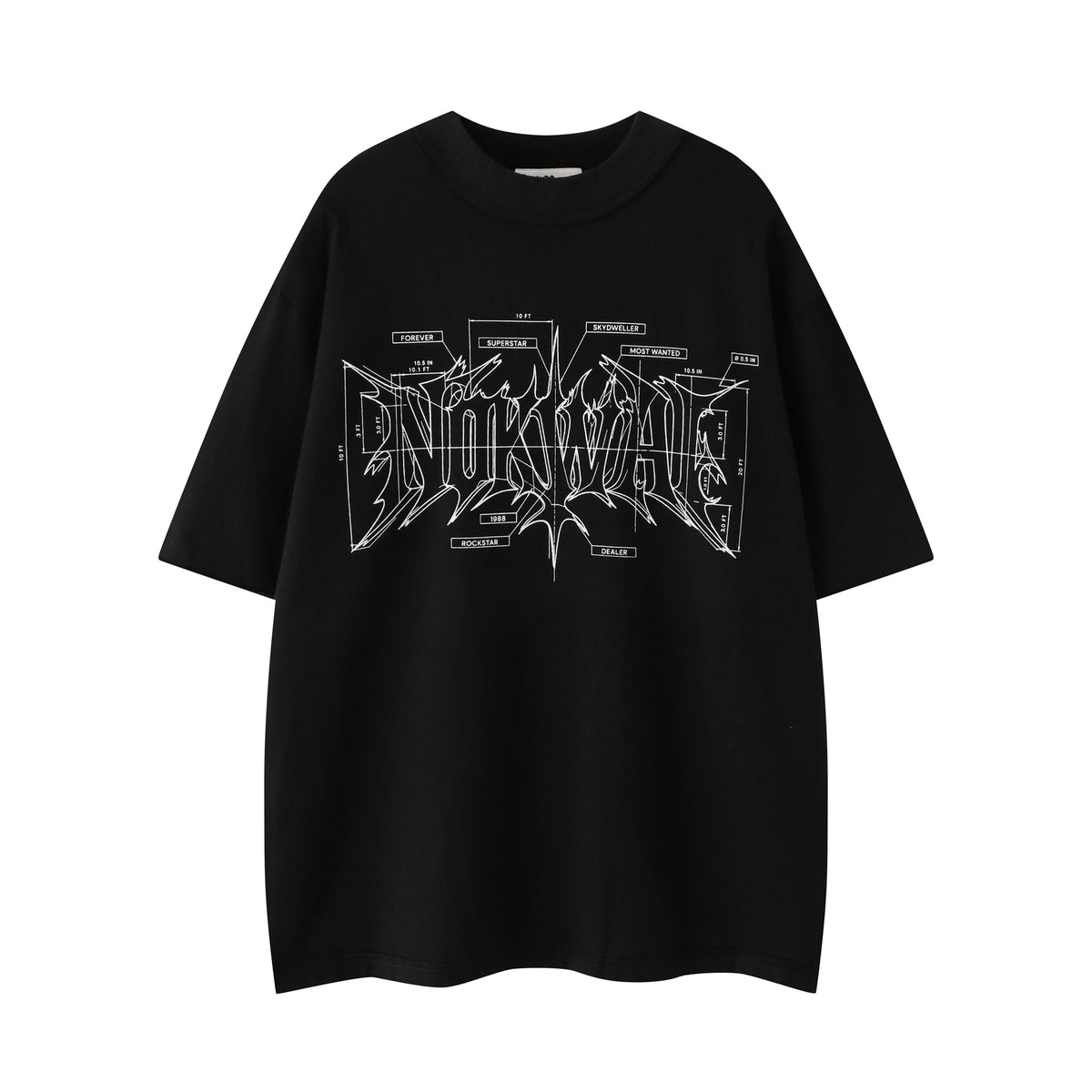 Nokwal Blueprint Graphic Tee Black