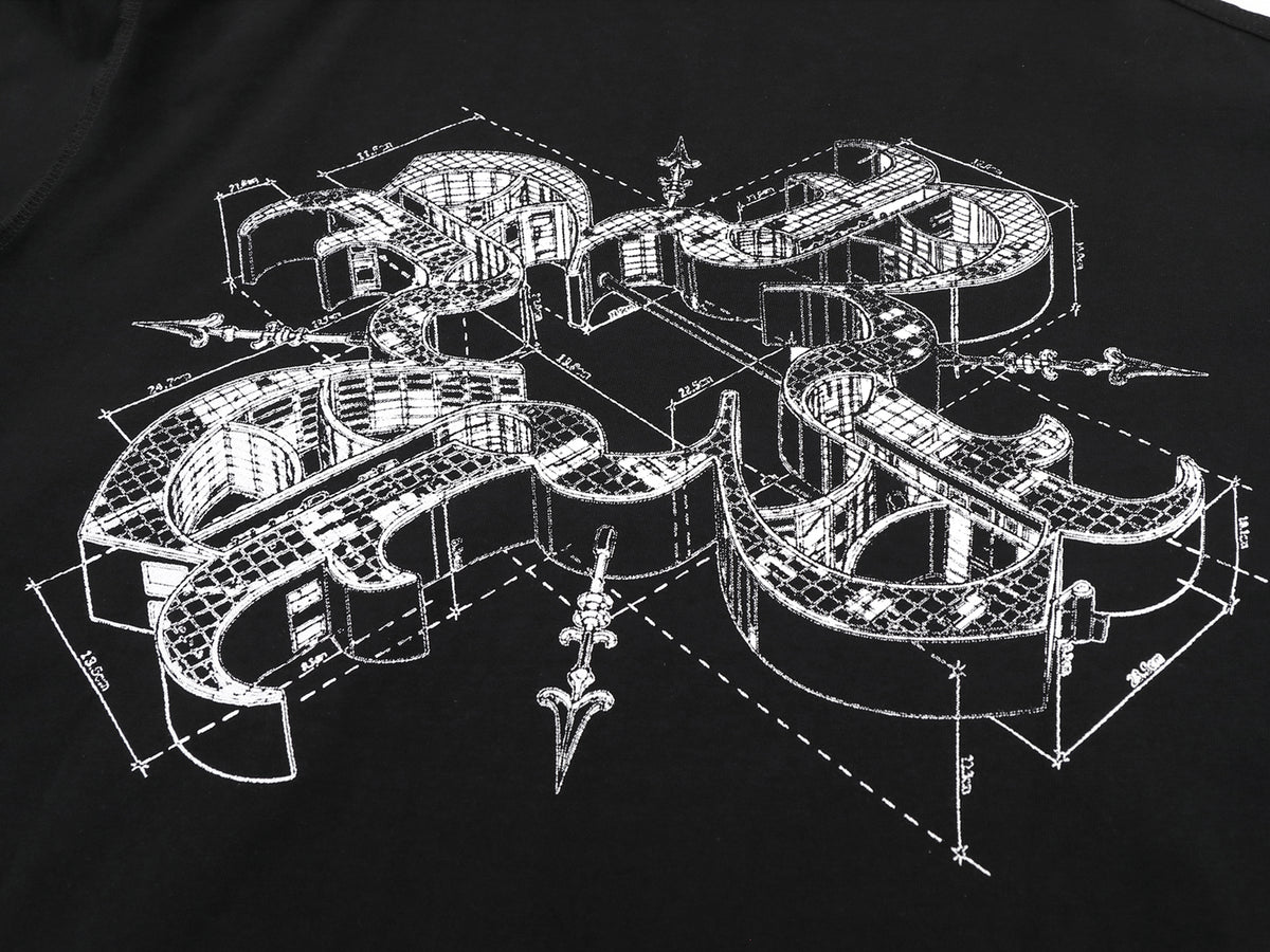 Nokwal Blueprint Graphic Tee Black