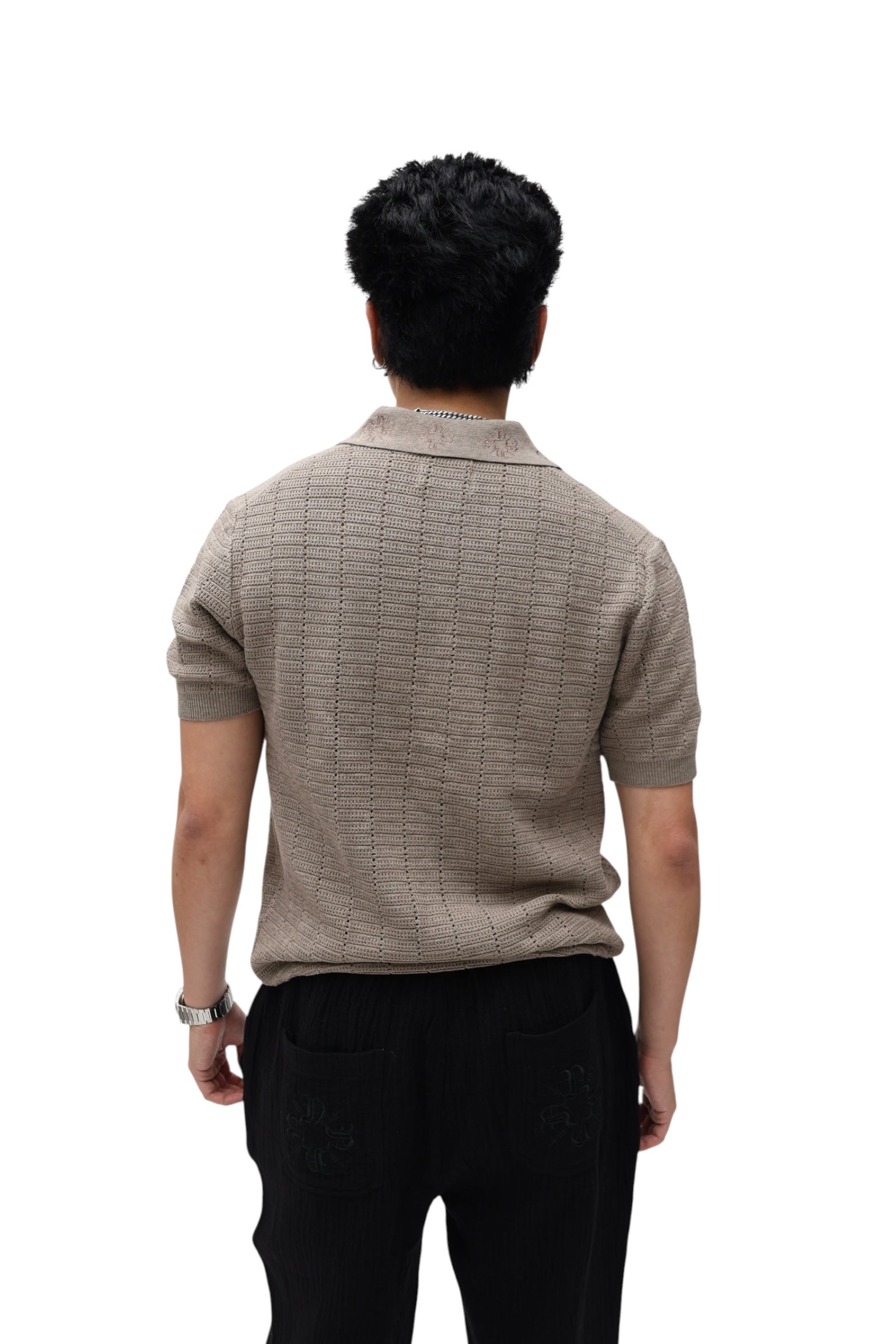 Monaco Knit Polo - Taupe Brown