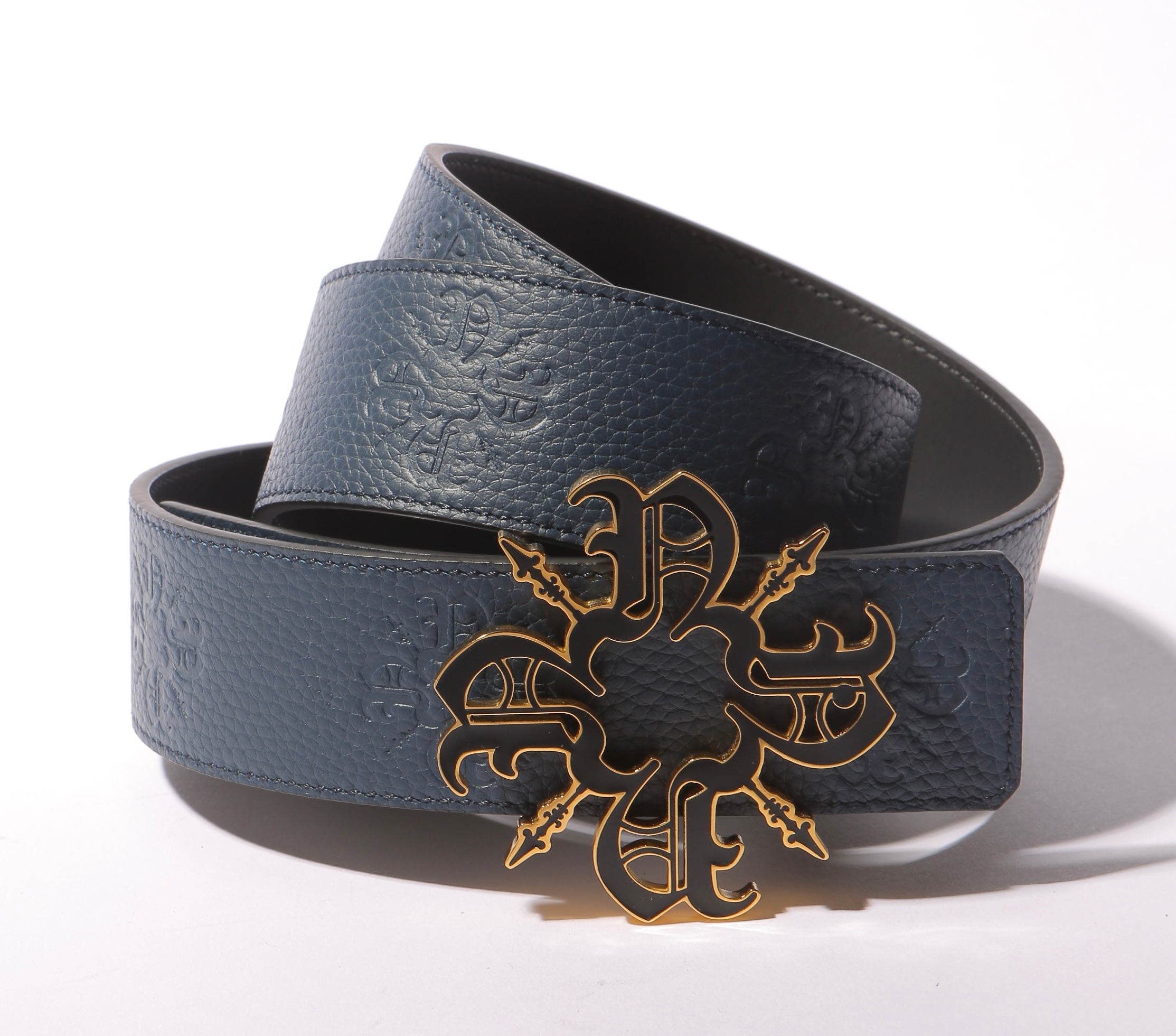 Blue Monogram Reversible Leather Strap 40MM