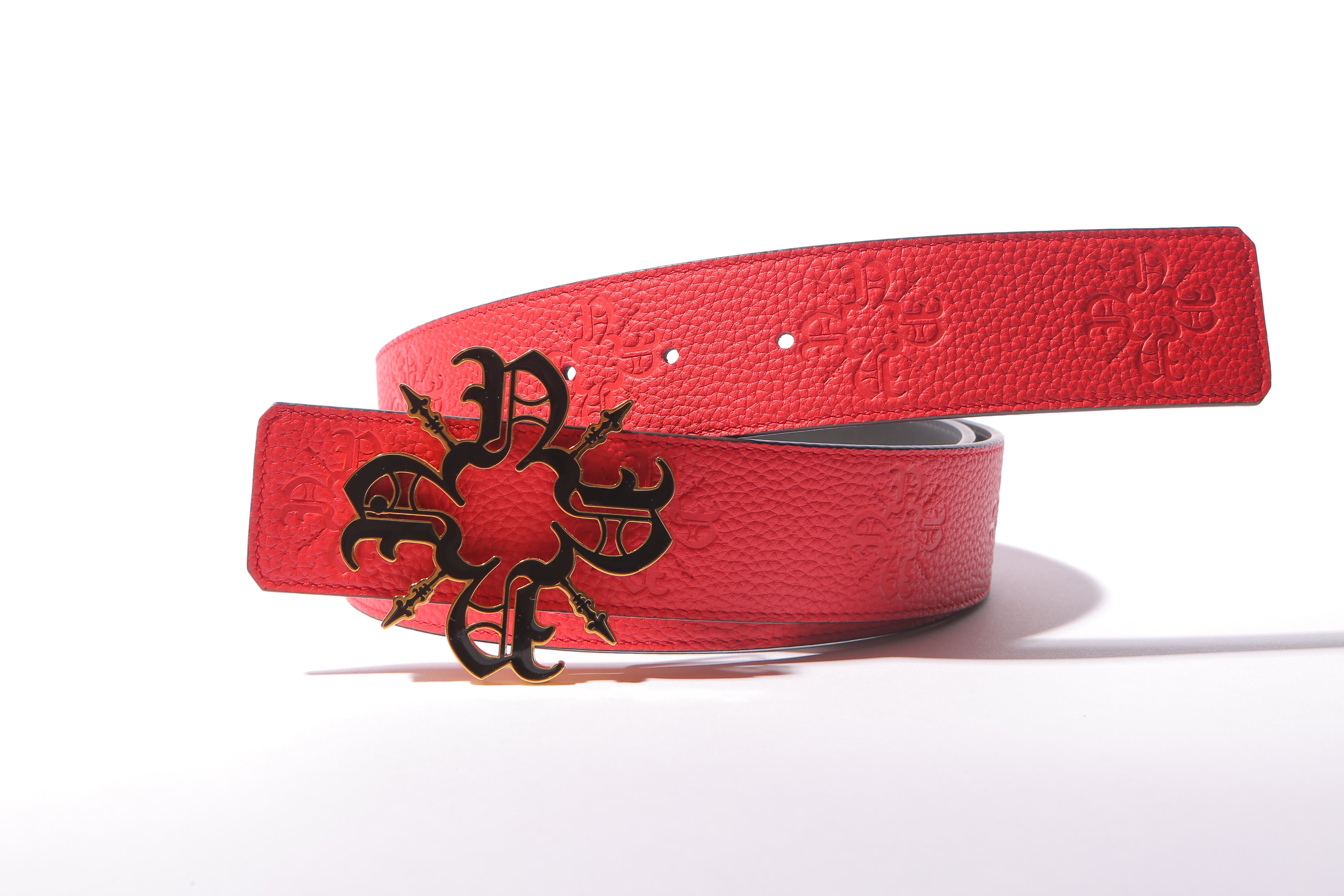 Red Monogram Reversible Leather Strap 40MM