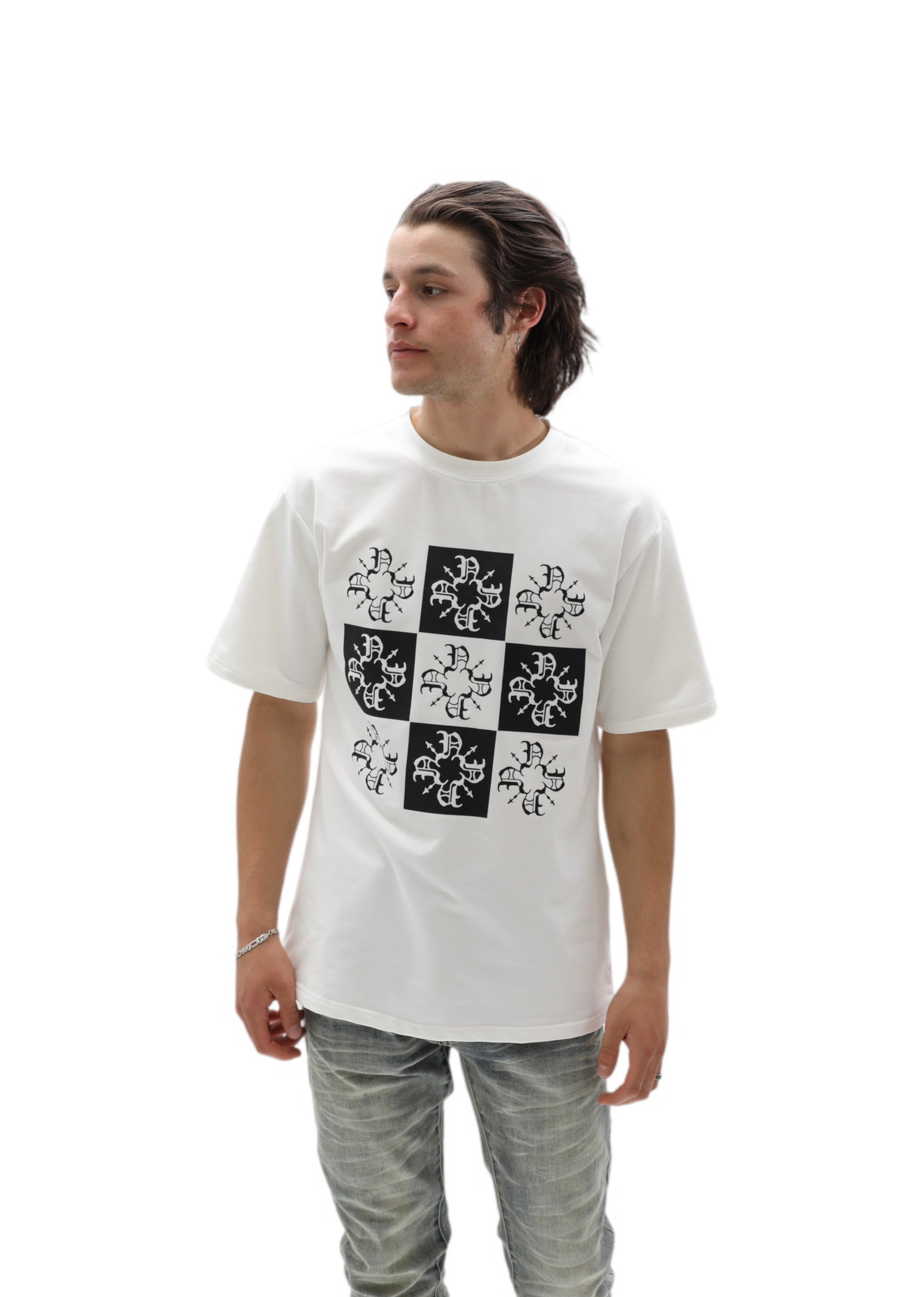 Monogram Checkers T Shirt - White