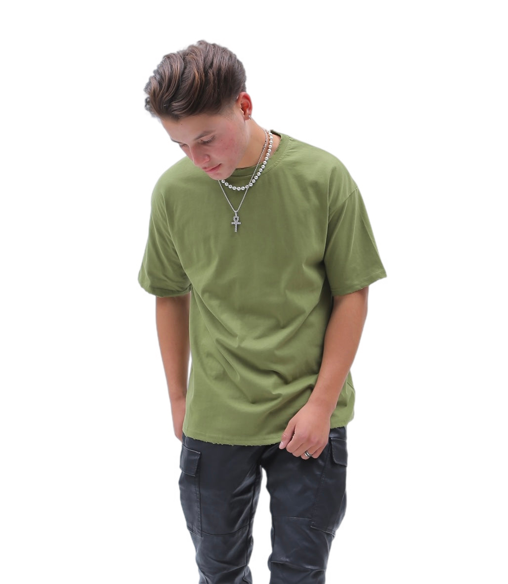 Drop Shoulder T-Shirt - Forrest Green