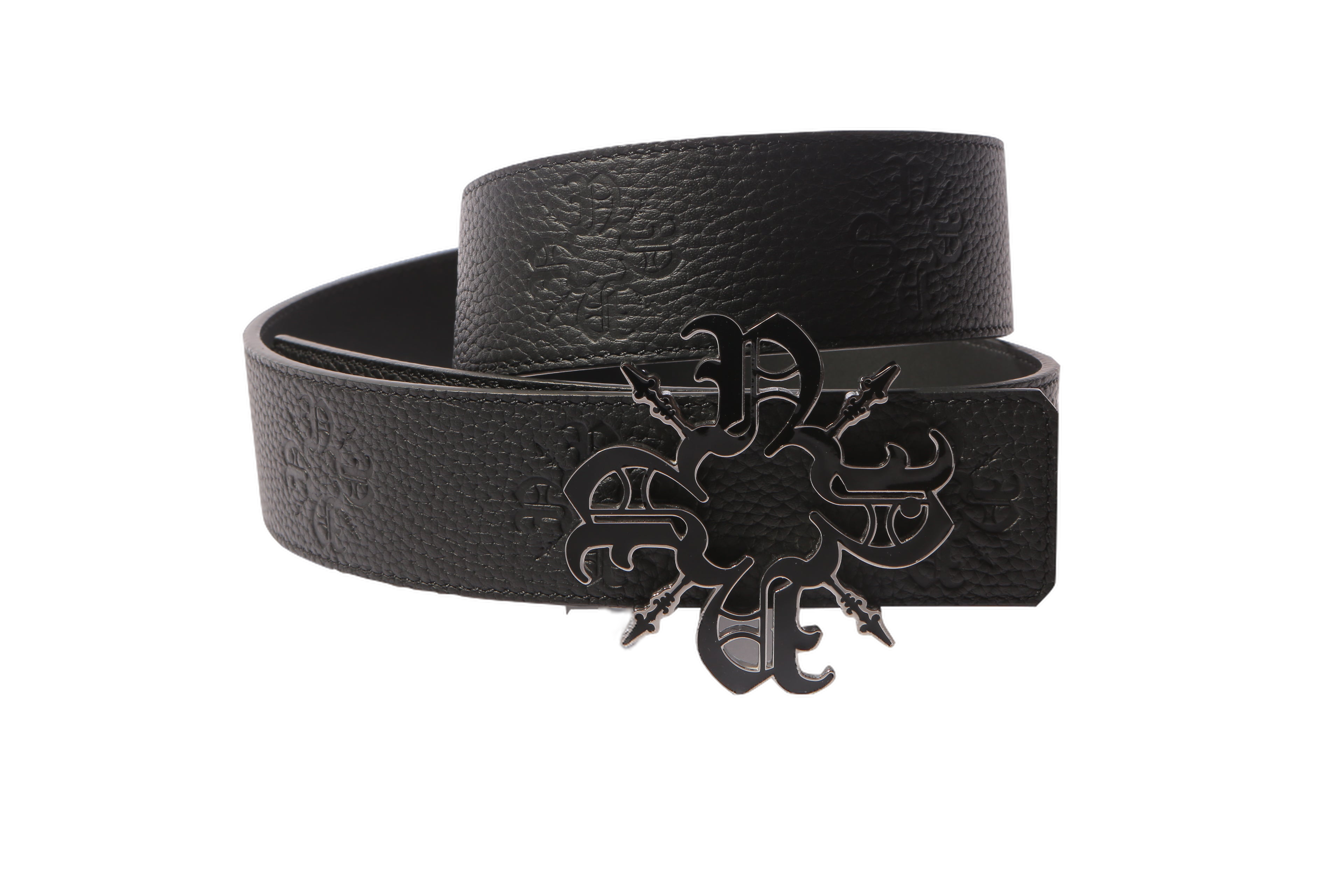 Black Monogram Reversible Leather Strap 40MM