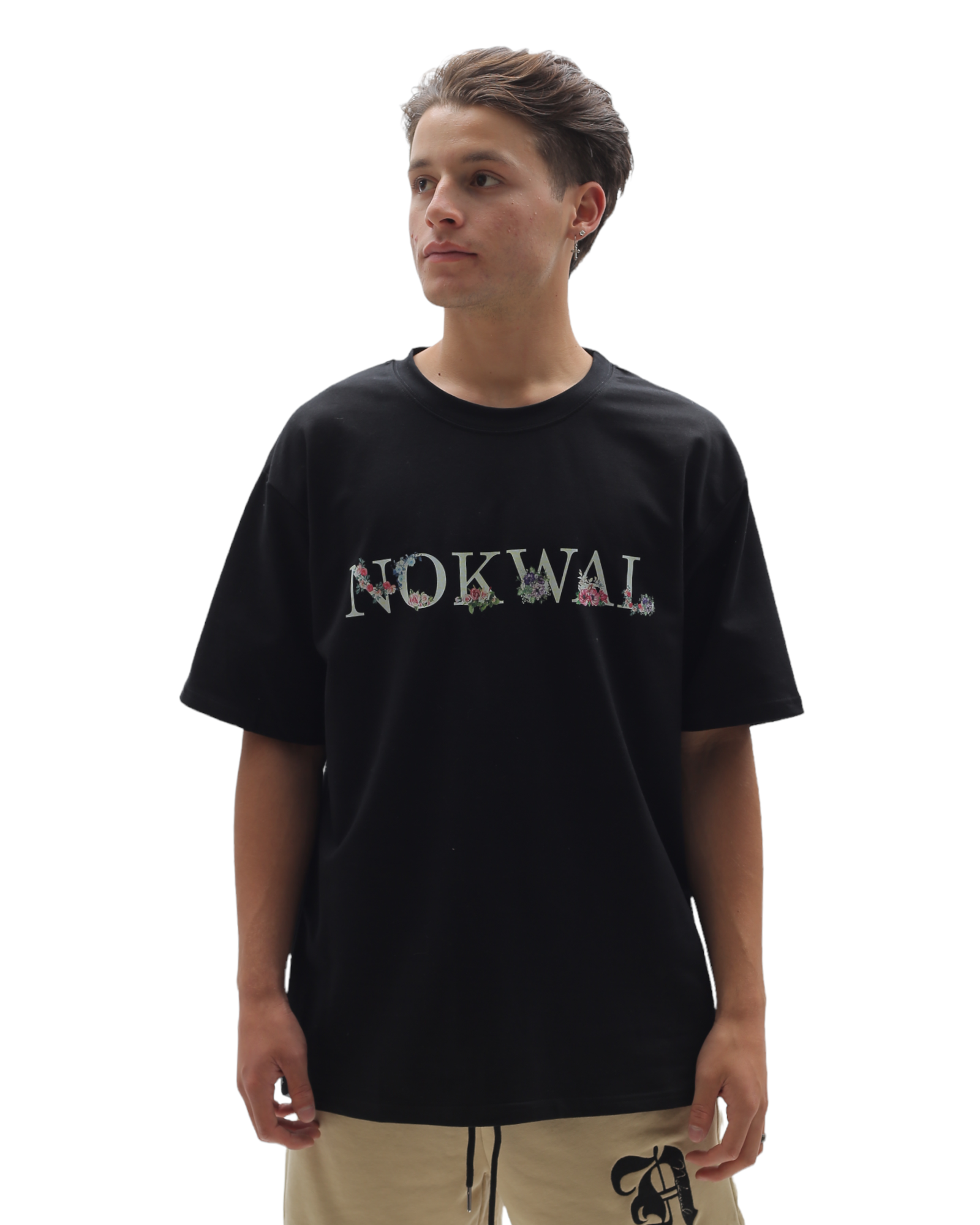 Flower Nokwal Logo T Shirt - BLACK
