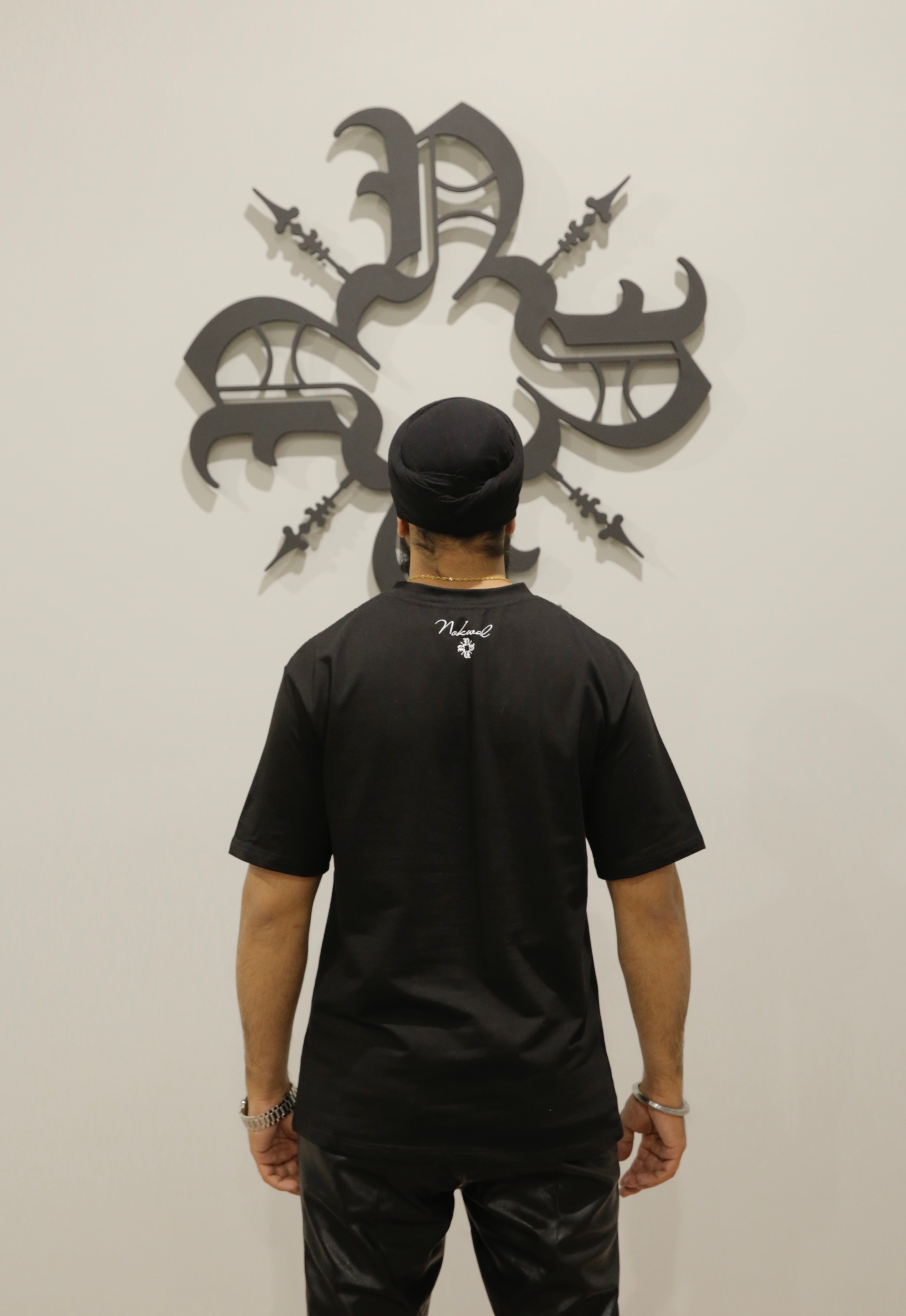 Suede Black Monogram Tee - Black