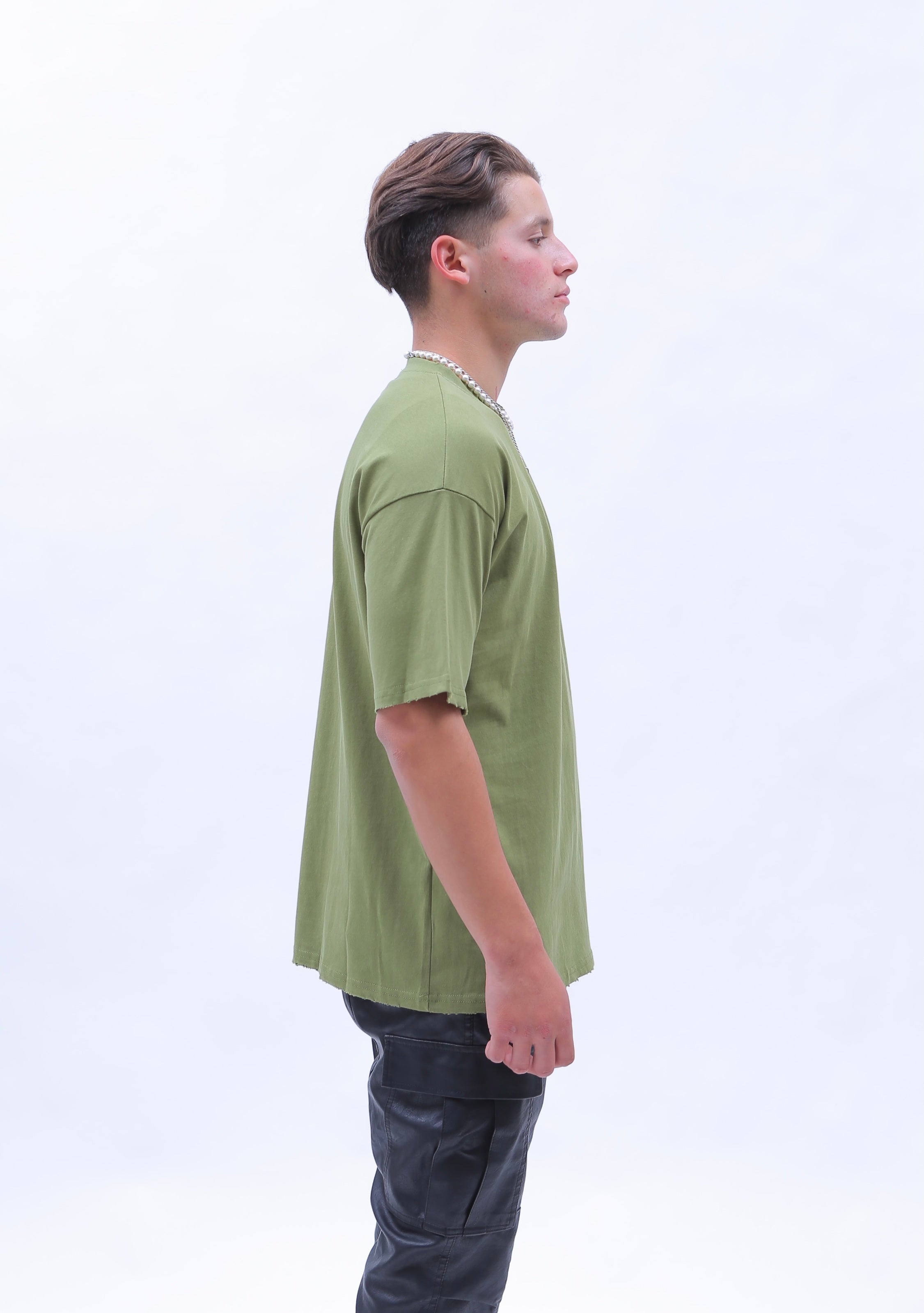Drop Shoulder T-Shirt - Forrest Green