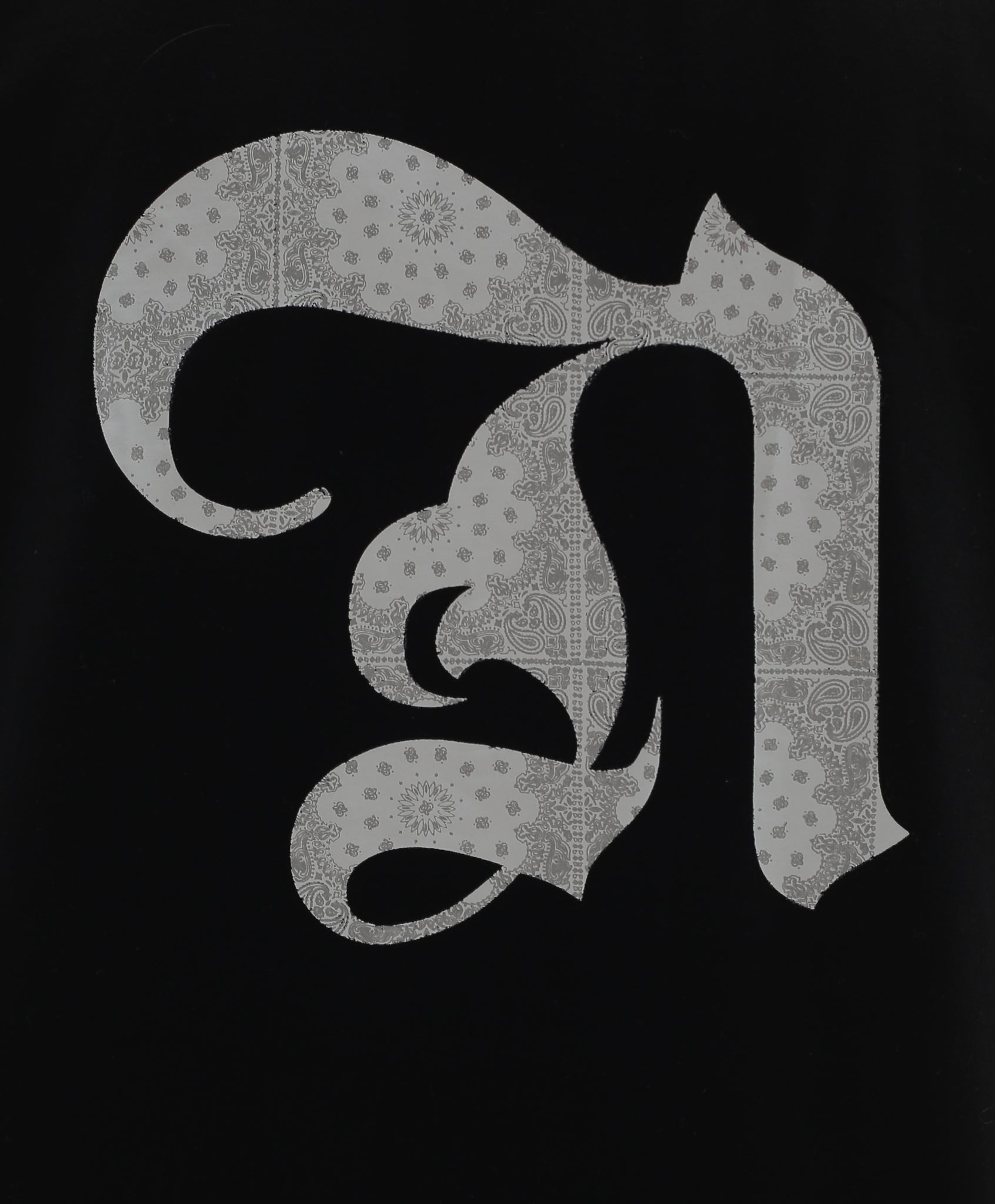 Paisley Pattern N Logo T Shirt - Black