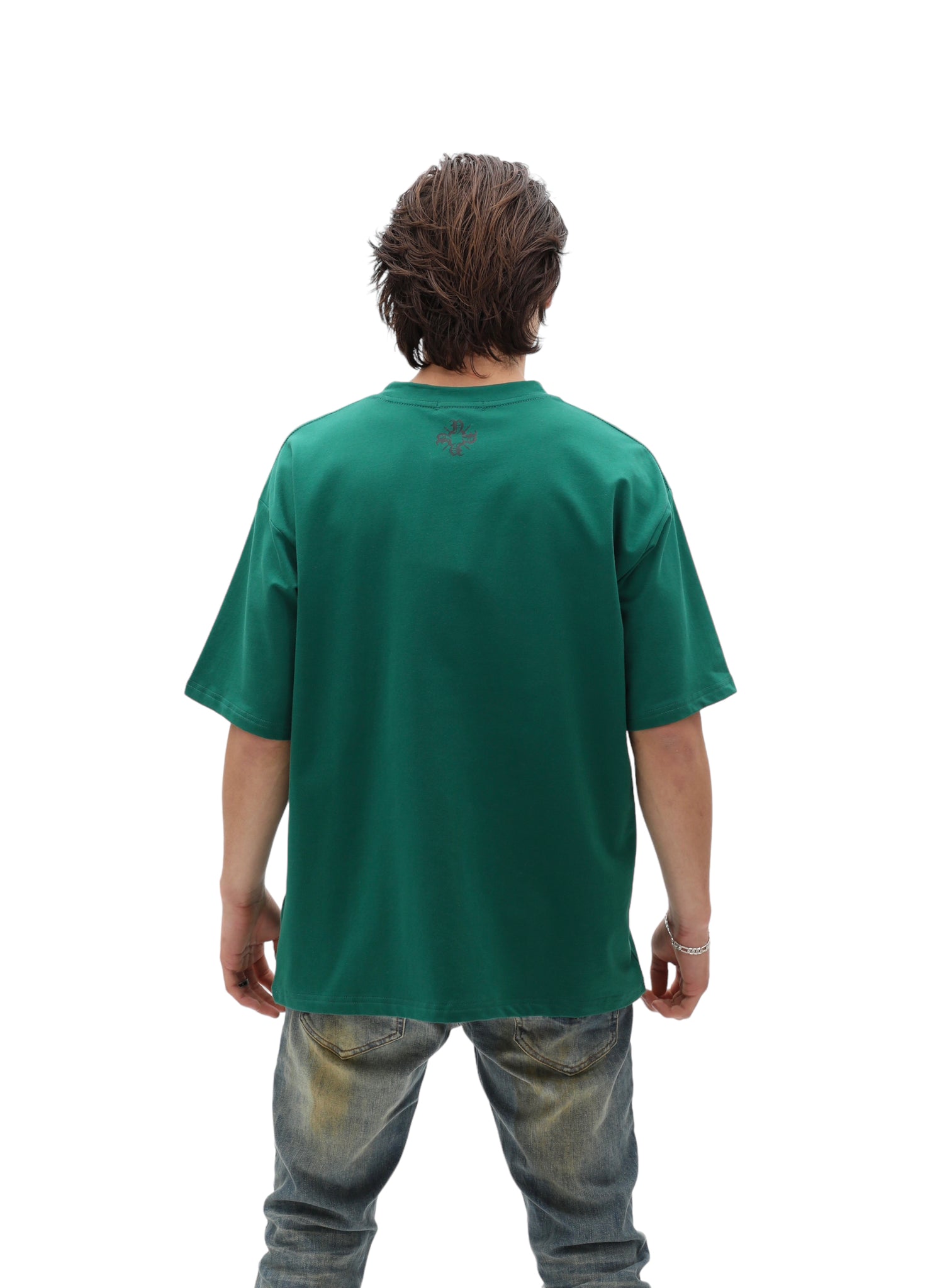 Nokwal Chinese Dragon Oversize Tee - Green
