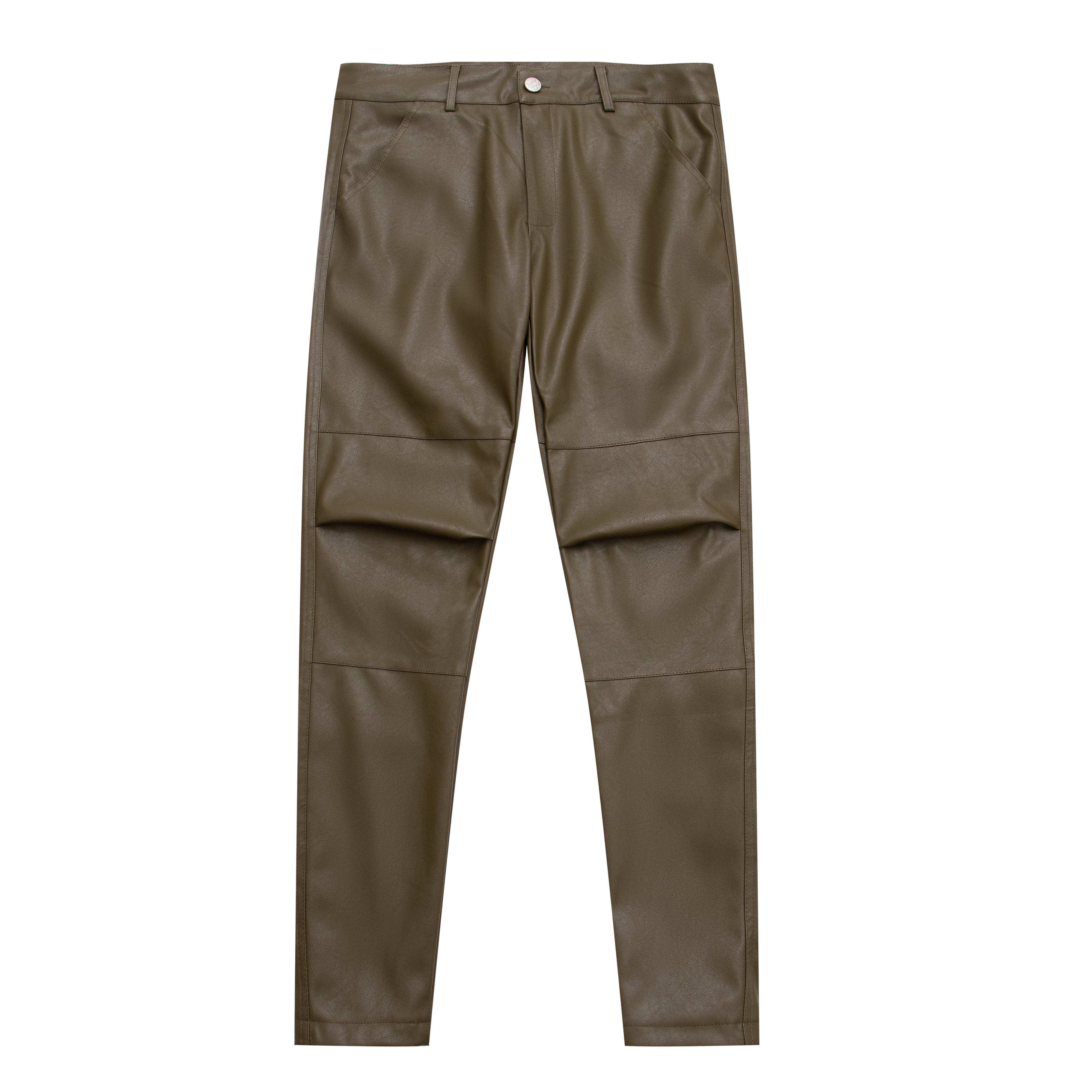 Olive Green Leather Pants