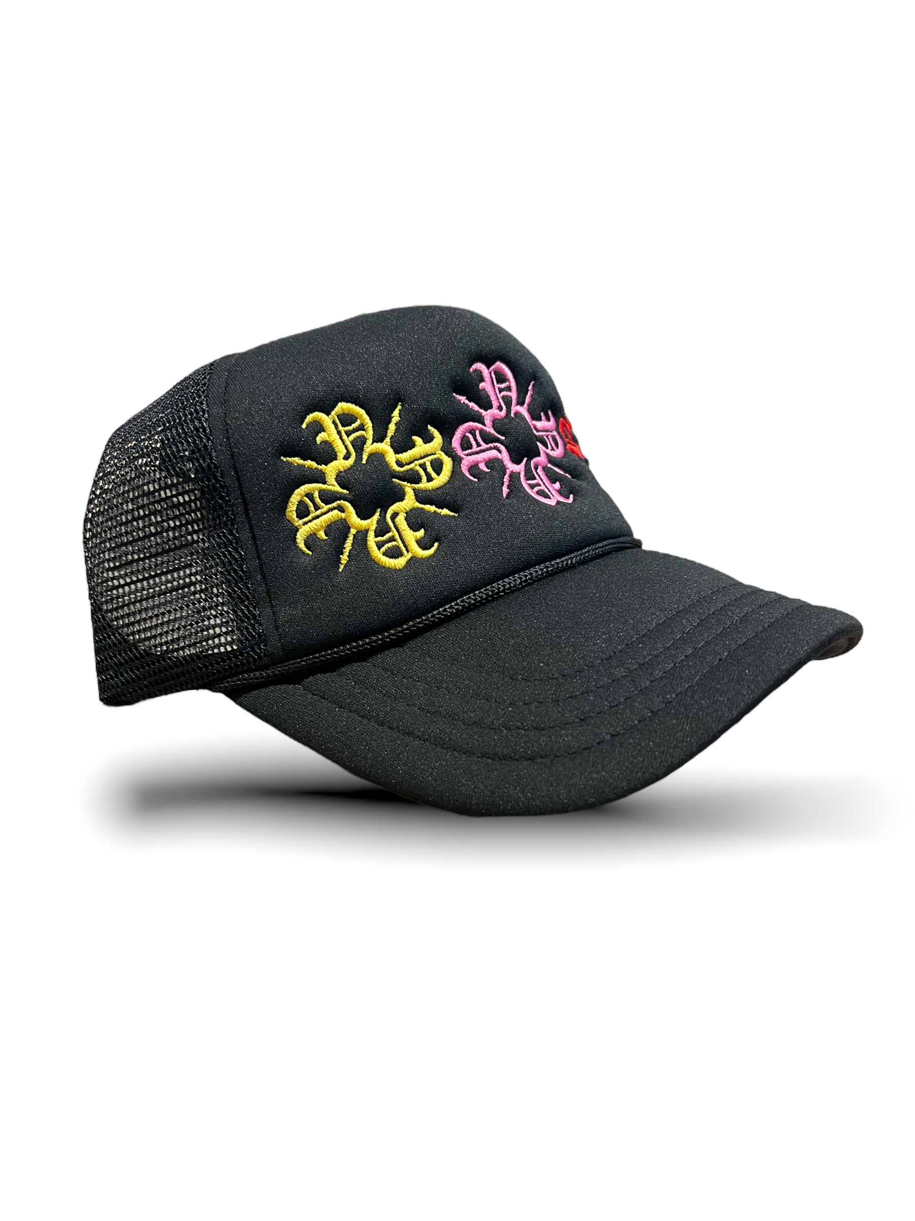 Multi Color Monogram Foam Trucker Hat - Black