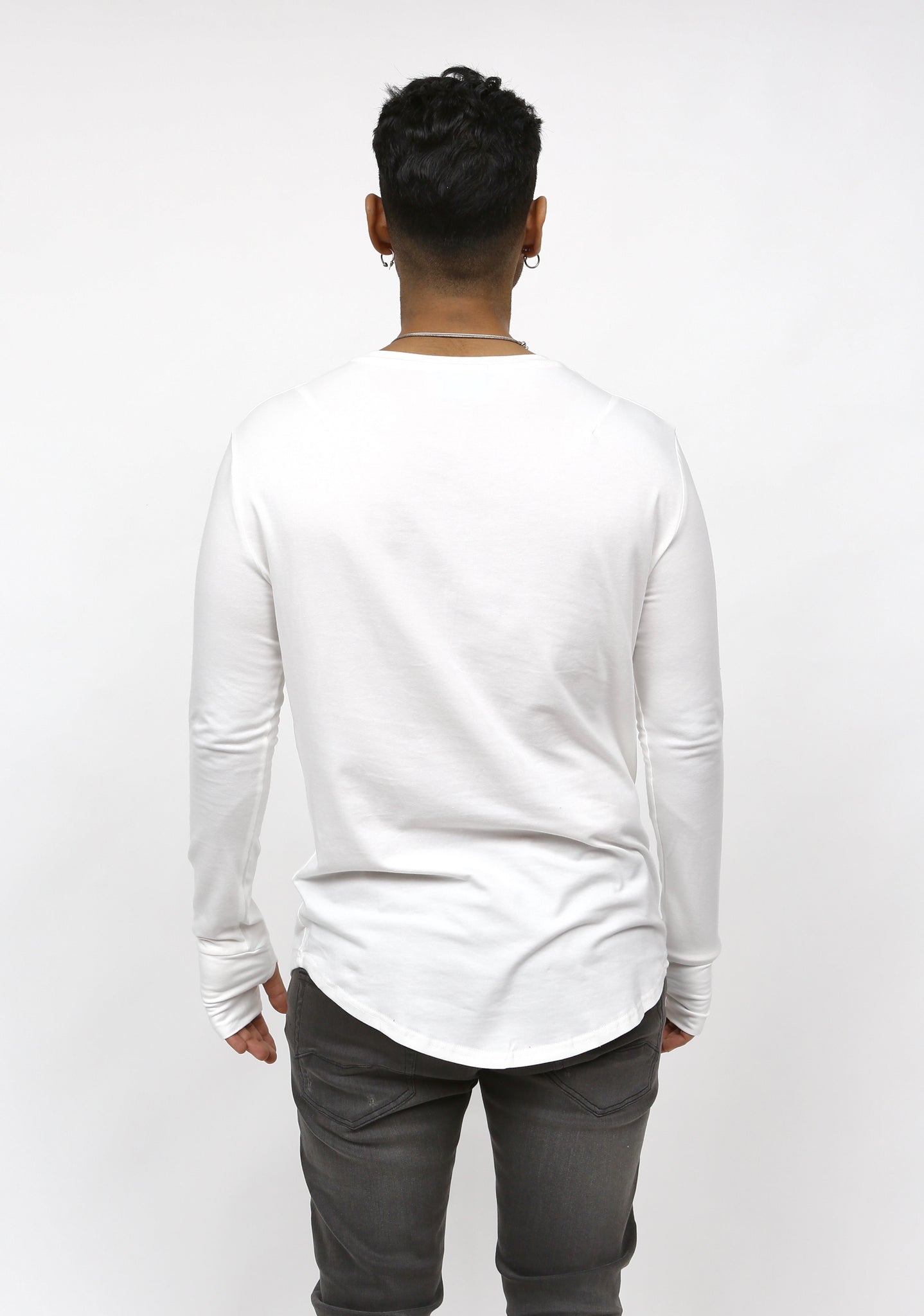 White Signature Long Sleeve T Shirt W/ White NOKWAL SIGNATURE