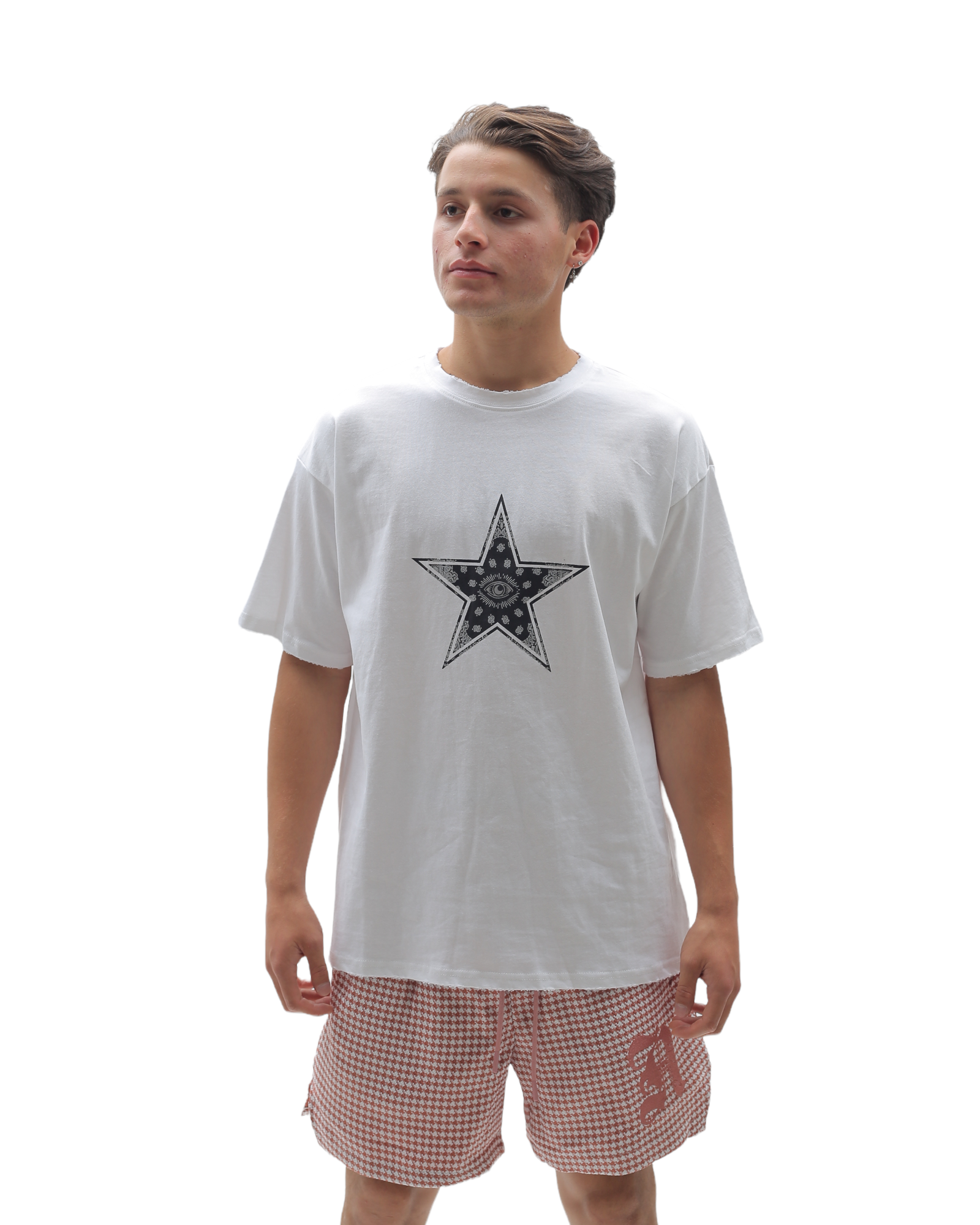 Nokwal Paisley Star T Shirt - White