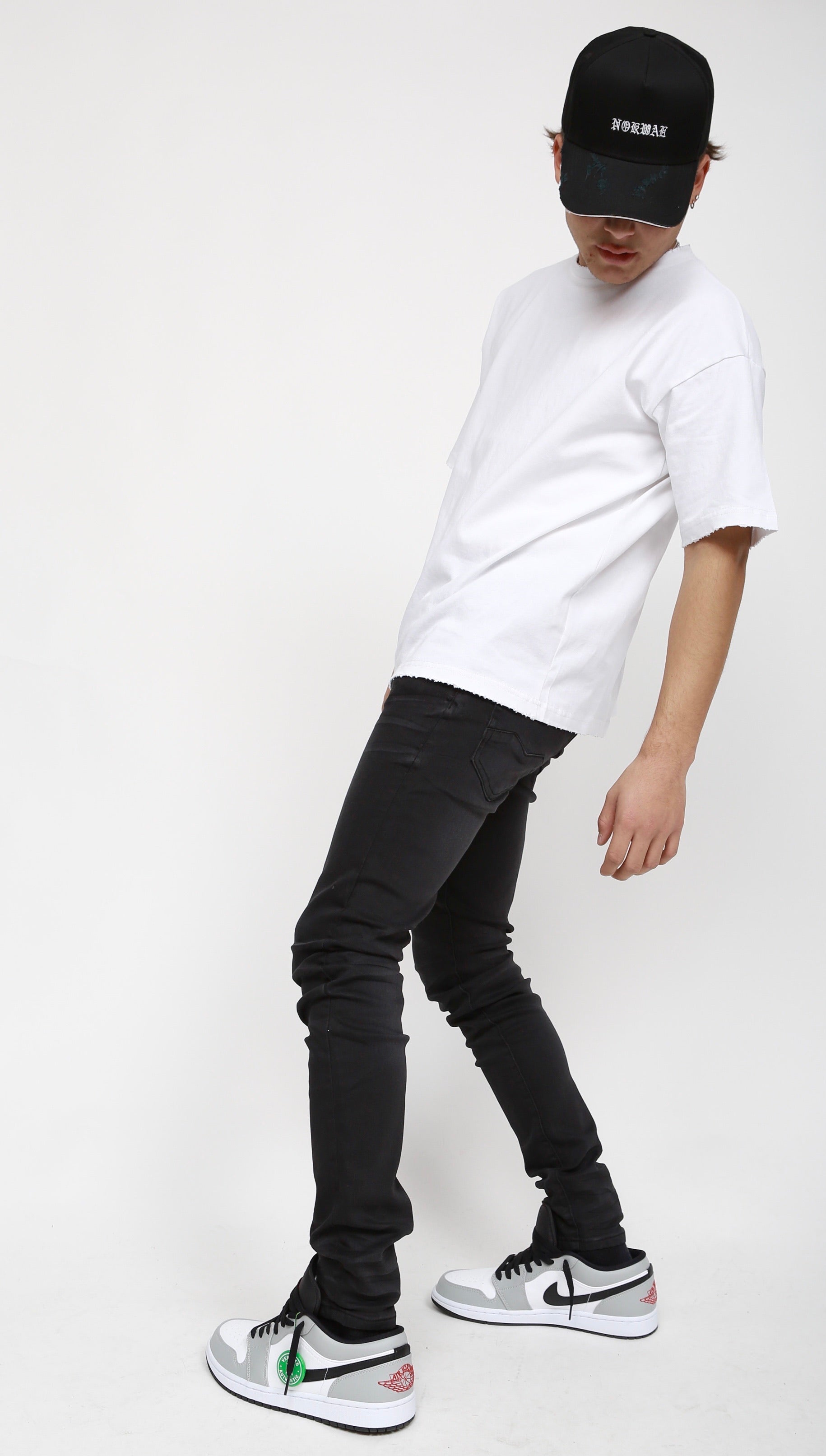 Nokwal Faded Black Skinny Denim