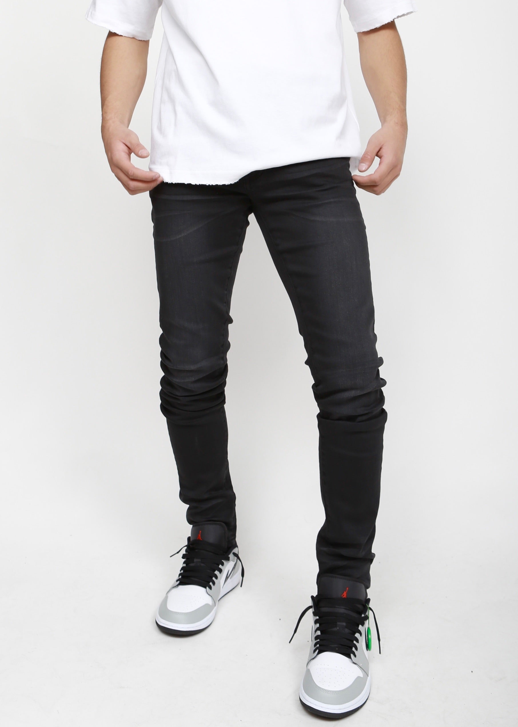 Nokwal Faded Black Skinny Denim