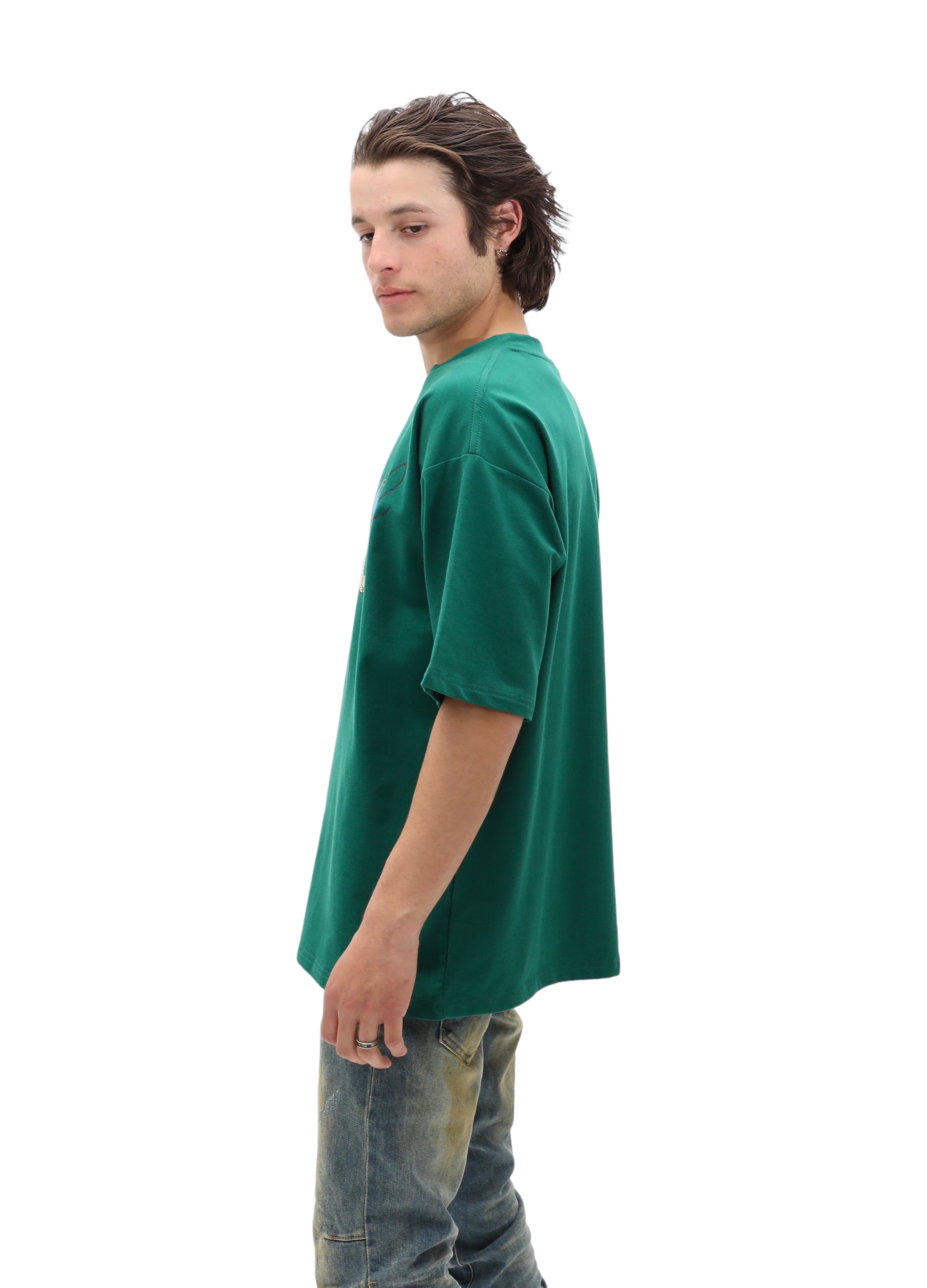 Nokwal Chinese Dragon Oversize Tee - Green