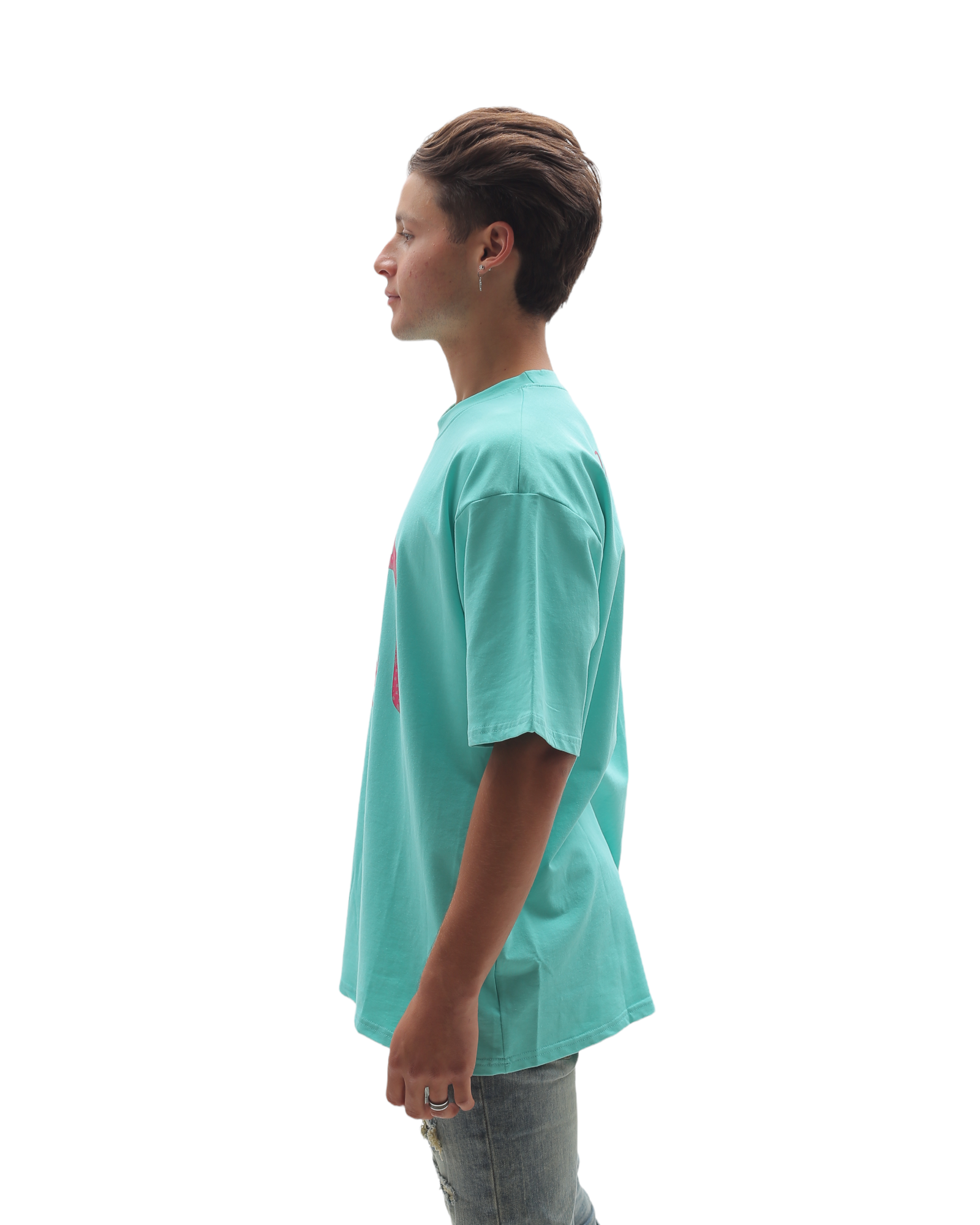 Paisley Pattern N Logo T Shirt - Teal