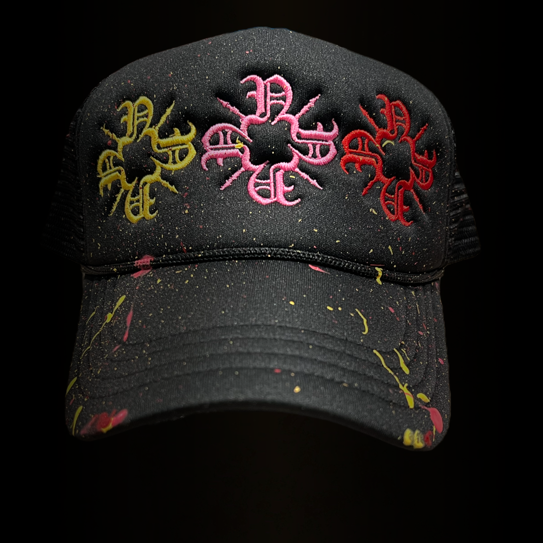 Multicolor Monogram Black Foam Trucker Hat - WITH PAINT