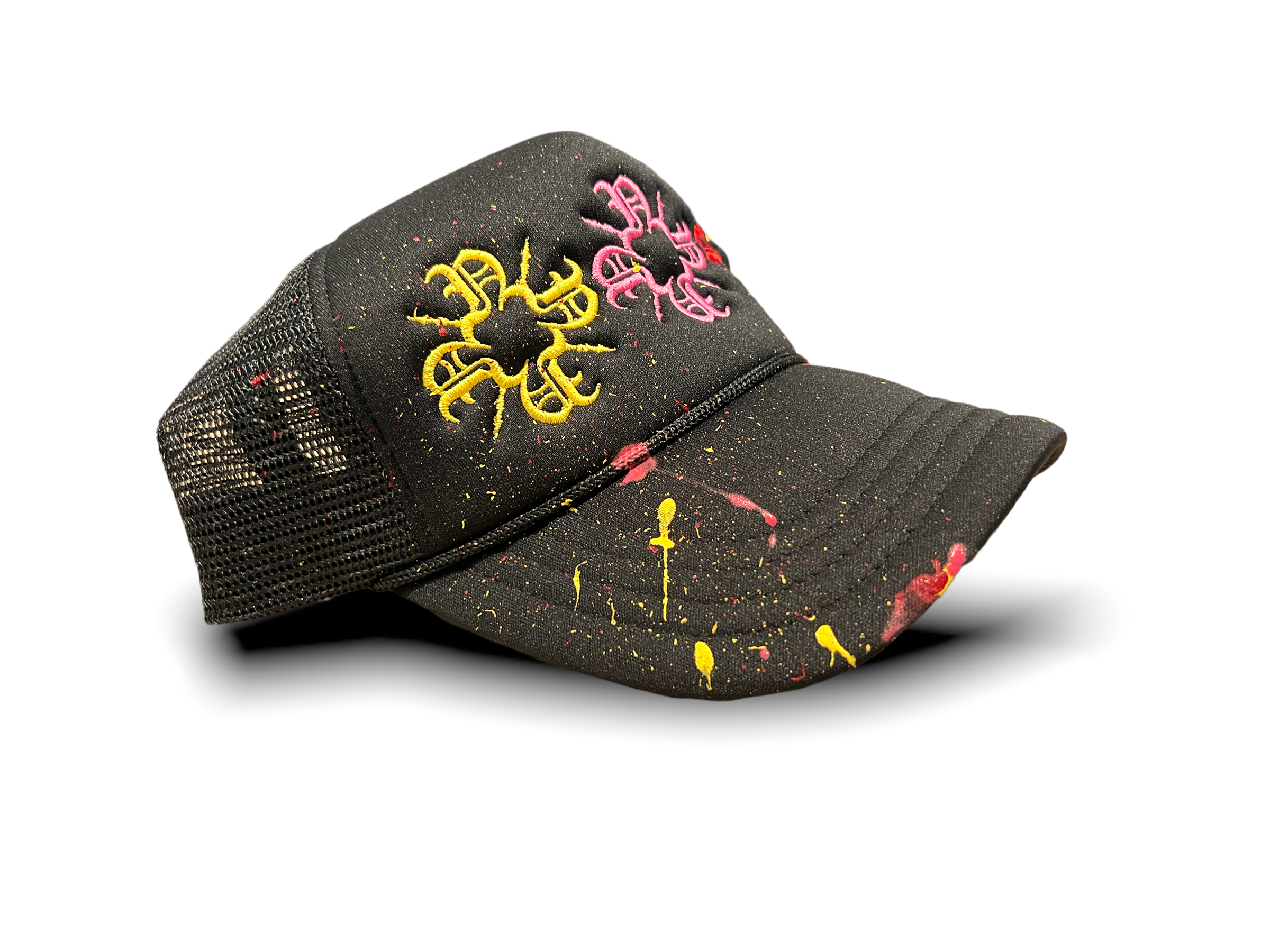 Multicolor Monogram Black Foam Trucker Hat - WITH PAINT